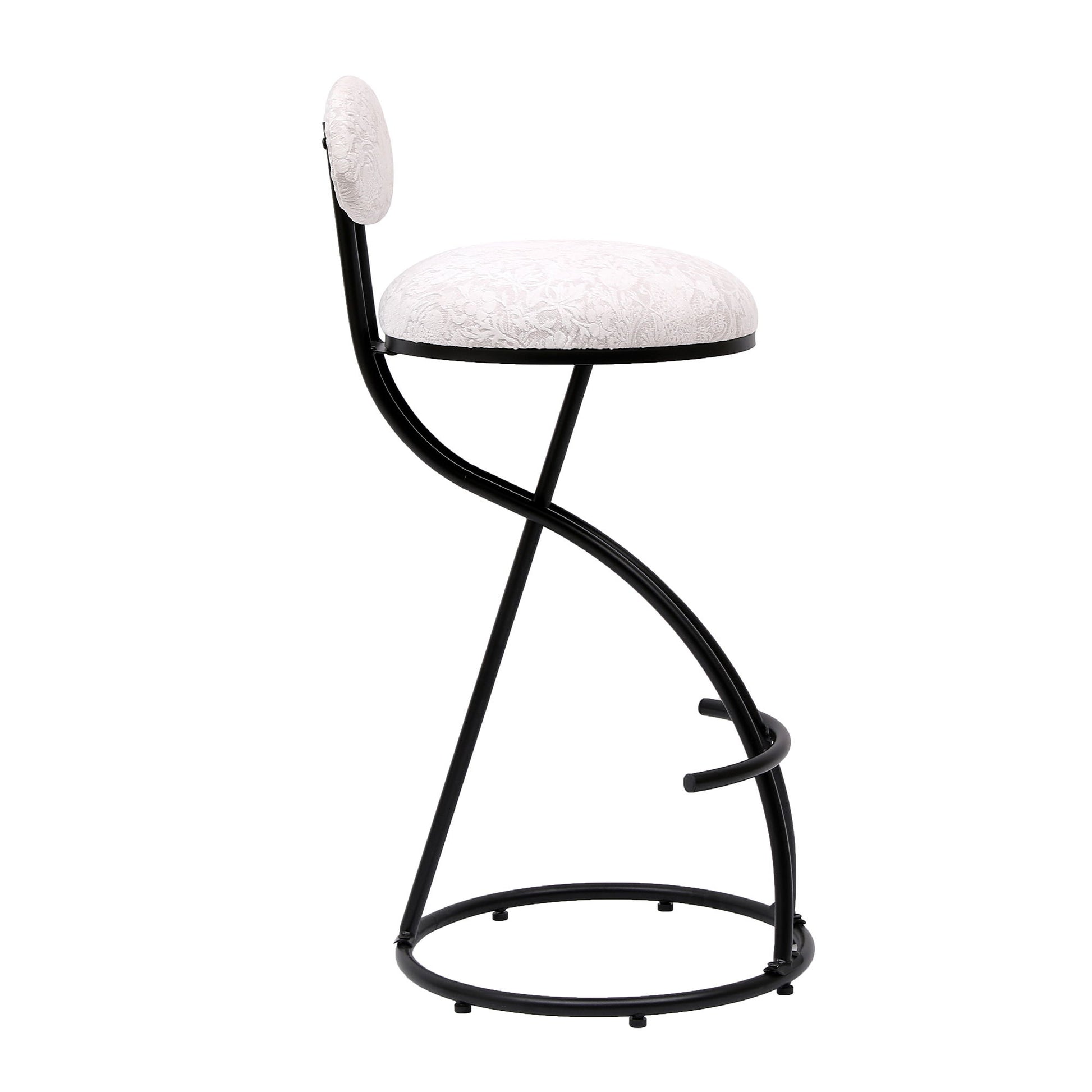 Round Print Bar Stools Upholstered Chairs For Kitchen (Set of 2) - Best Buy Furniture