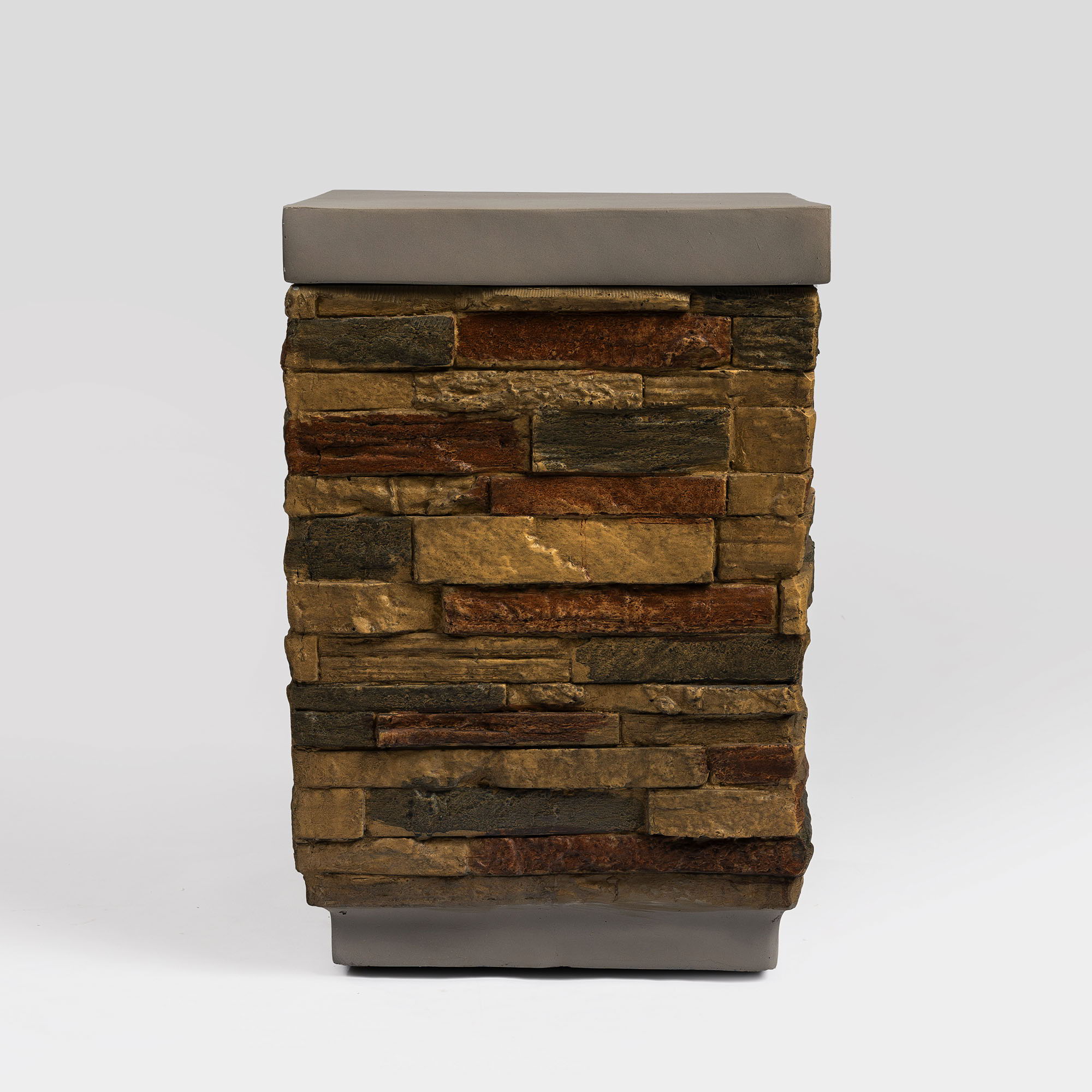 Outdoor Propane Tank Holder Fire Pit Cover Side Table Lightweight Concrete - Sandstone - Best Buy Furniture