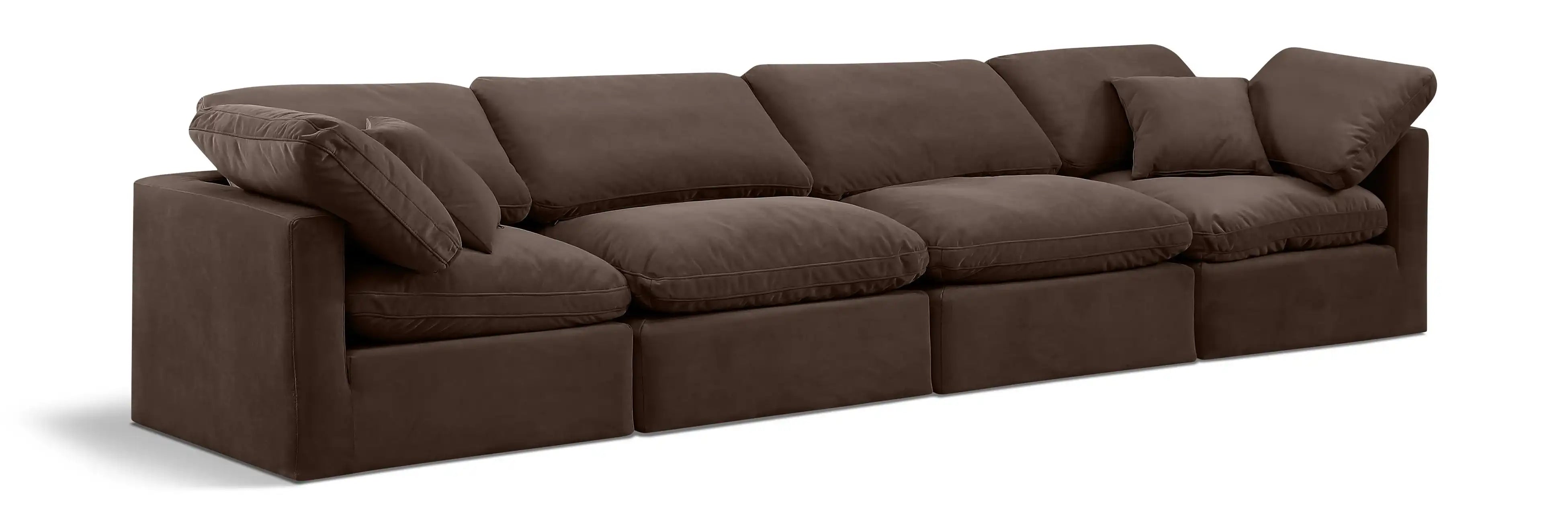 Indulge - Velvet 4 Seat Modular Sofa - Best Buy Furniture