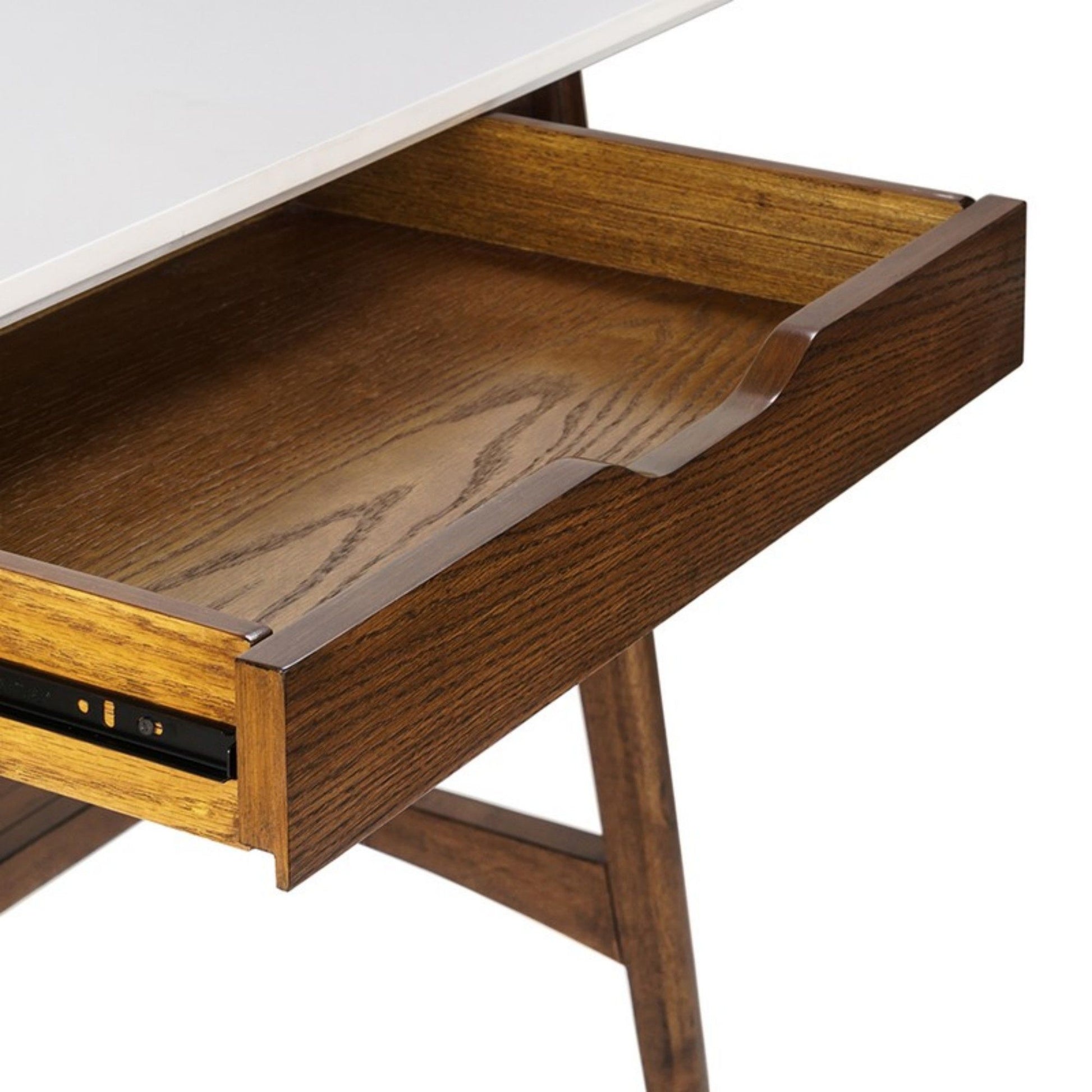 Parker - Desk With Storage Shelf - Off White / Pecan - Best Buy Furniture