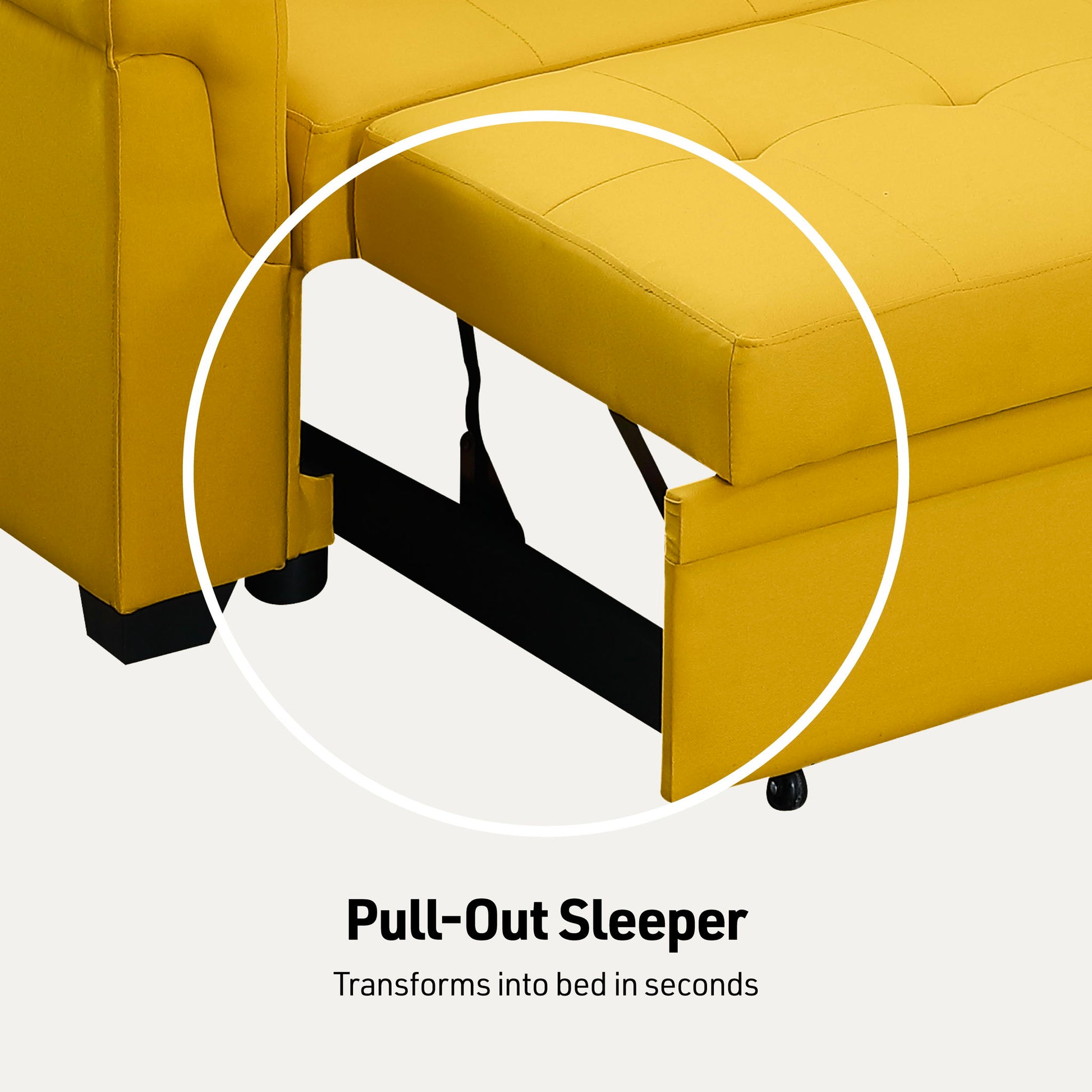 Lucca - Linen Reversible Sleeper Sectional Sofa With Storage Chaise - Best Buy Furniture