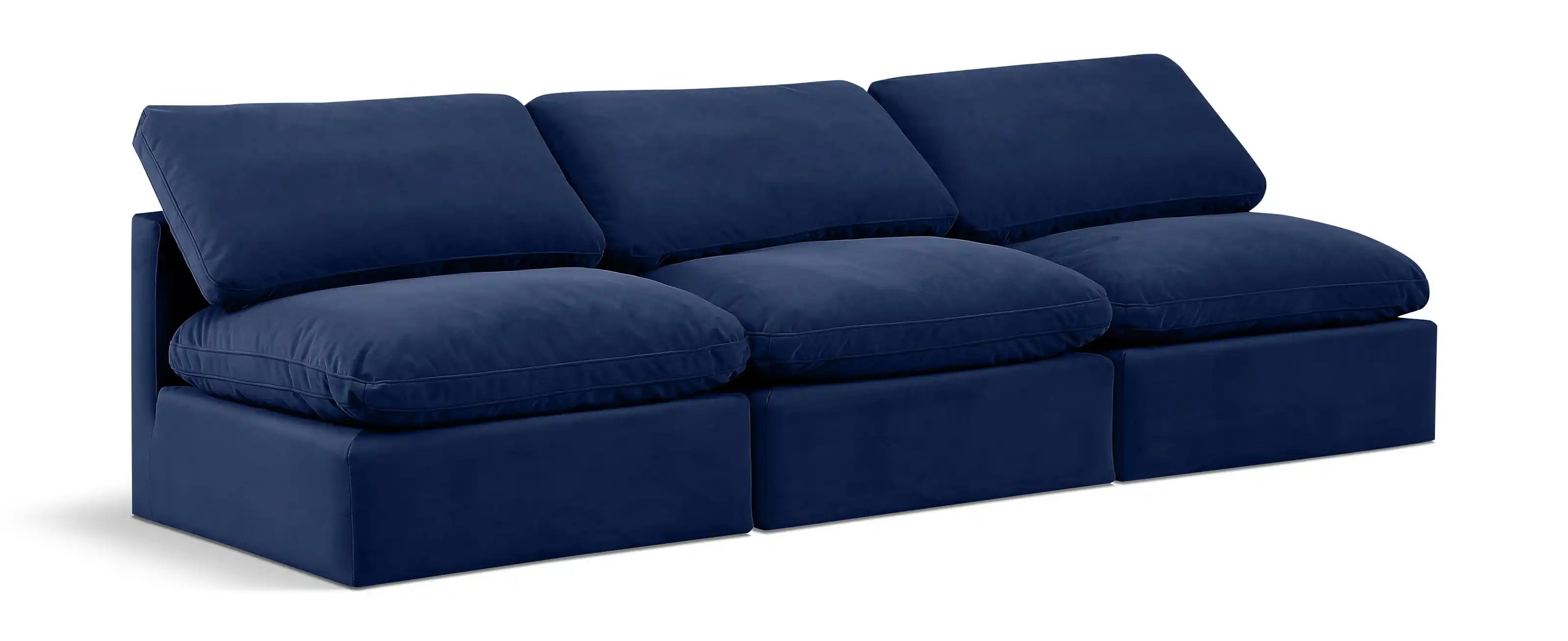 Indulge - Velvet 3 Seat Modular Armless Sofa - Best Buy Furniture