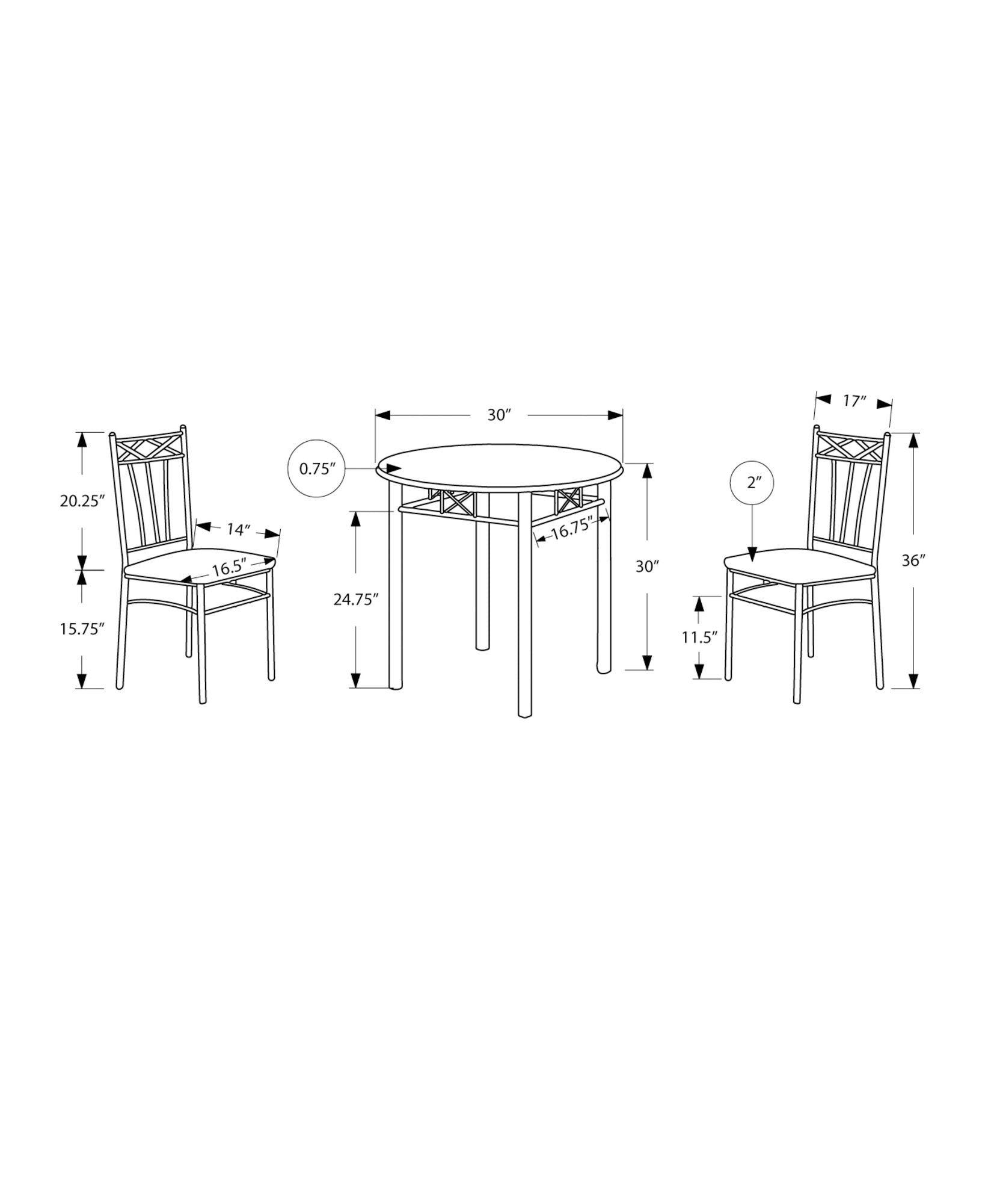 Dining Table Set Small Round 3 Pieces Set - Best Buy Furniture