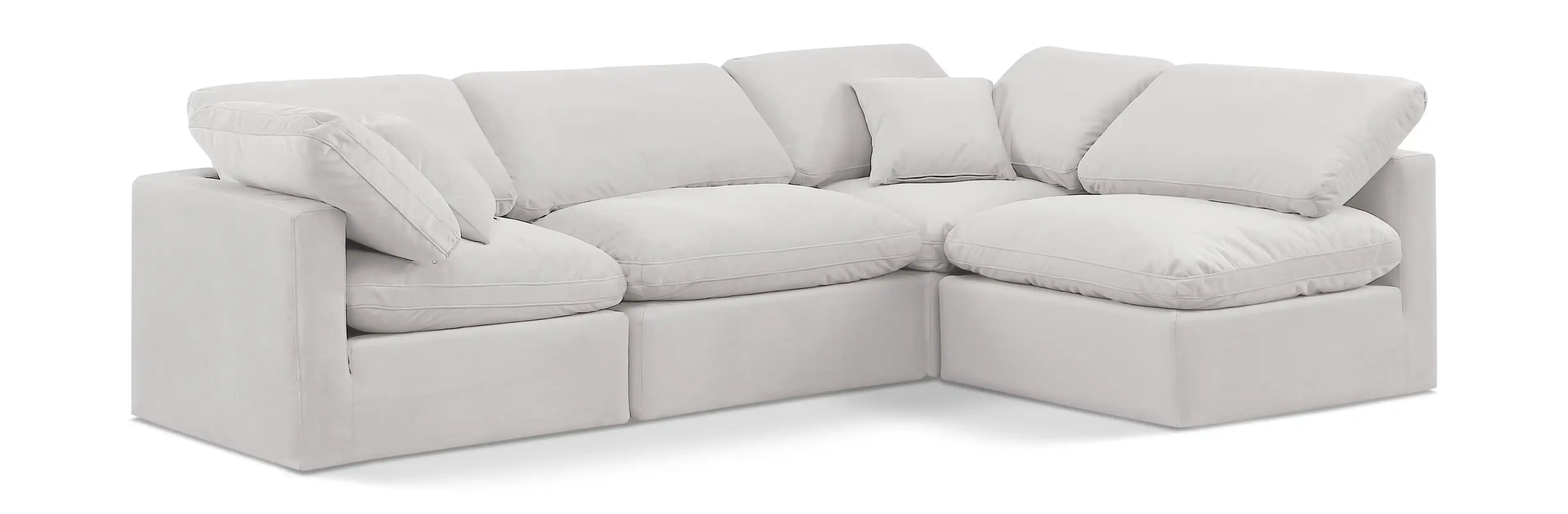 Indulge - Velvet 4 Piece Modular Sectional - Best Buy Furniture