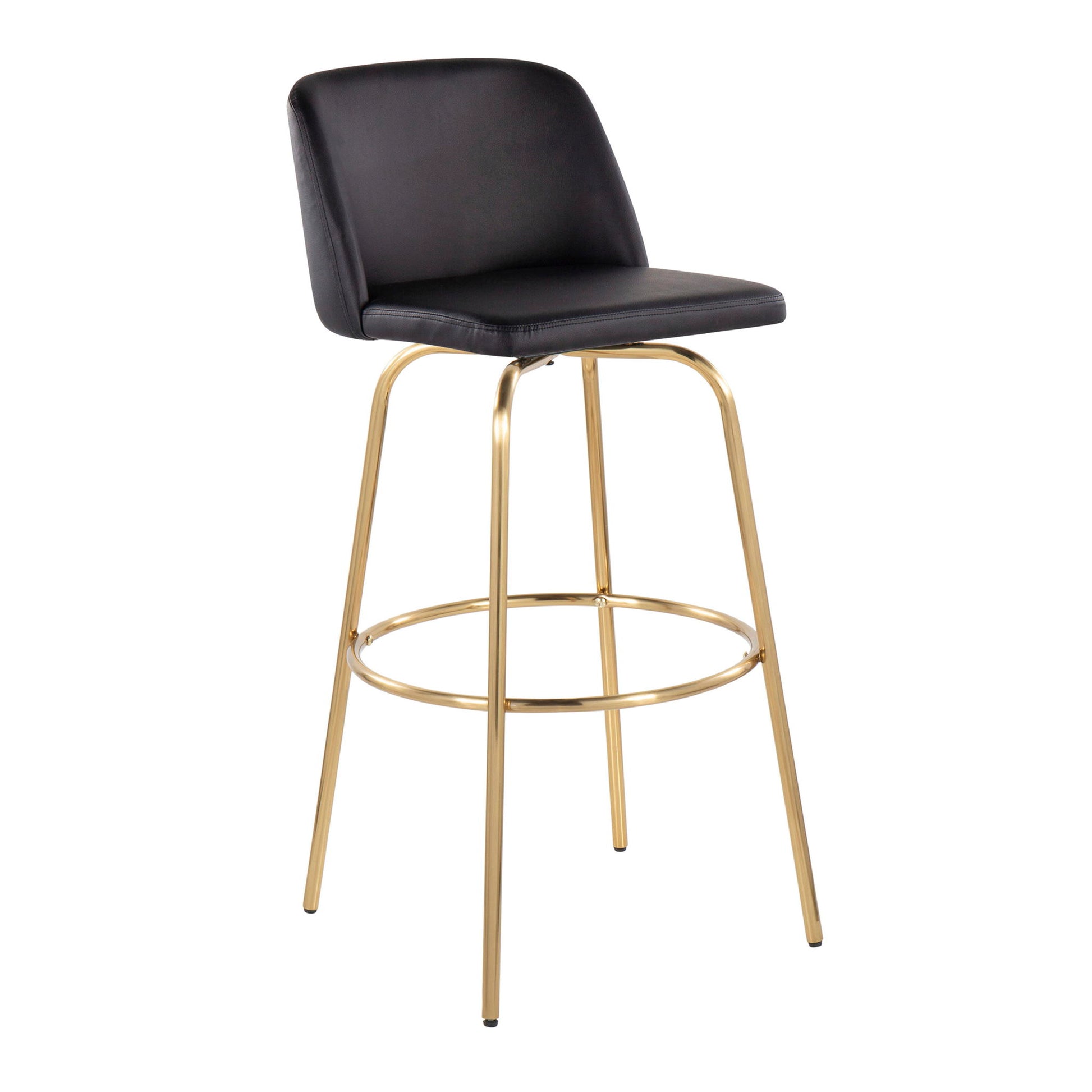 Toriano - Contemporary Fixed Height Barstool With Swivel And Round Footrest (Set of 2) - Best Buy Furniture
