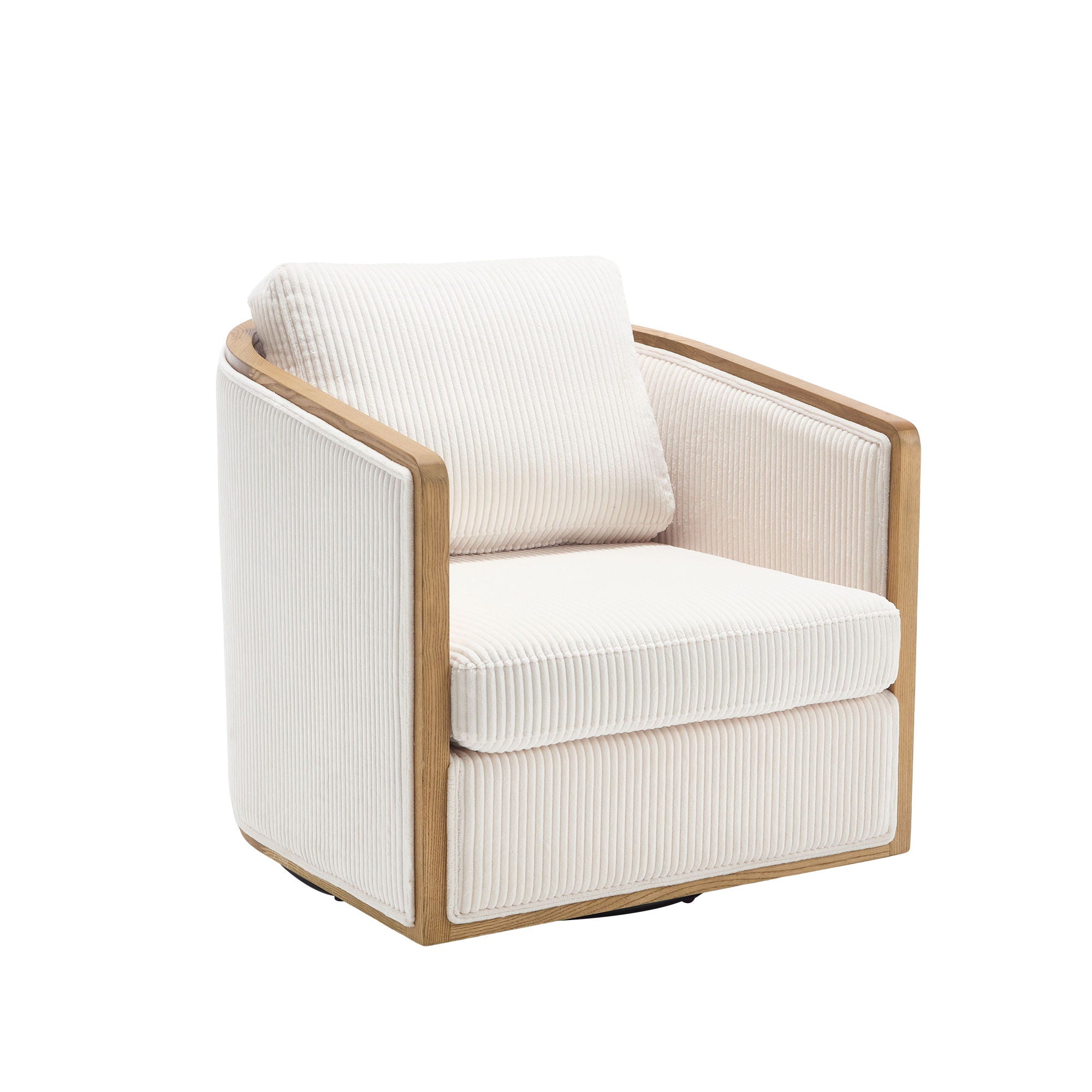 Corduroy Barrel Chair, 360 Degree Swivel - Best Buy Furniture
