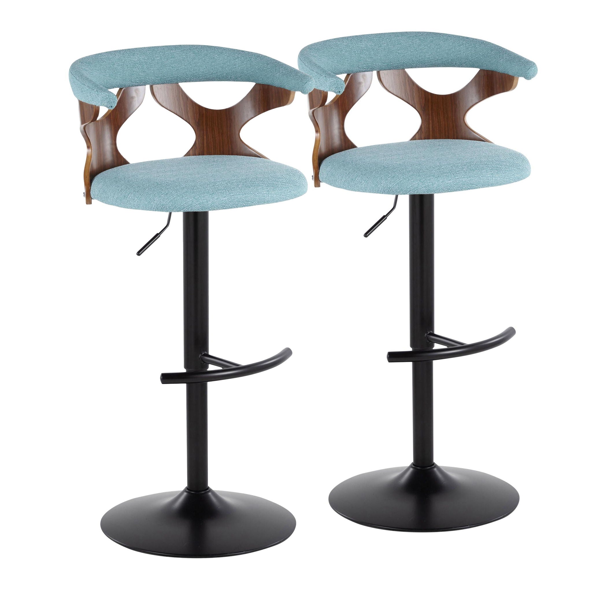 Gardenia - Contemporary Adjustable Barstool, Swivel With Rounded T Footrest (Set of 2) - Best Buy Furniture