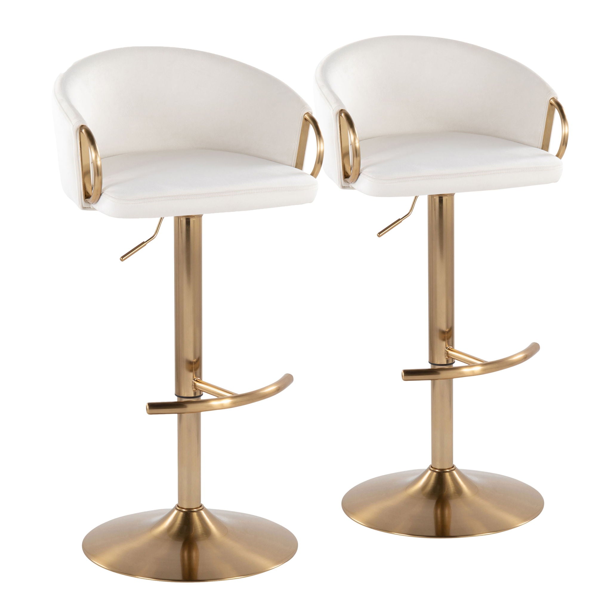 Claire - Contemporary / Glam Adjustable Bar Stool (Set of 2) - Best Buy Furniture