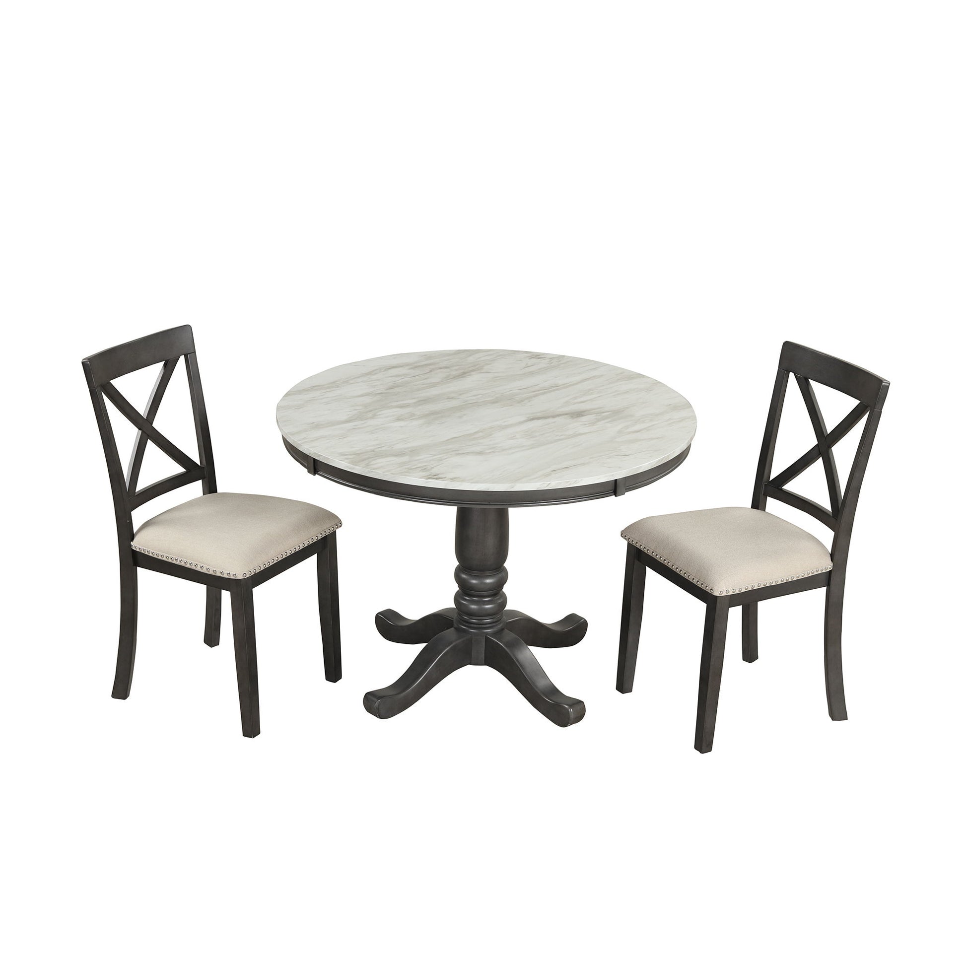 5 Pieces Dining Table And Chairs Set For 4 Persons, Kitchen Room Solid Wood Table With 4 Chairs - Best Buy Furniture