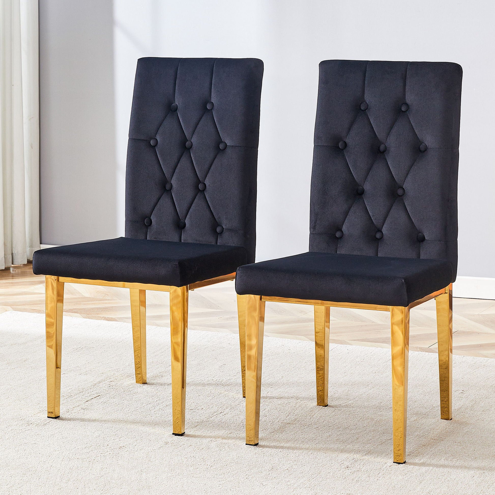 Vintage Style Armless Dining Chairs Set With Grid And Buckle Design - Best Buy Furniture