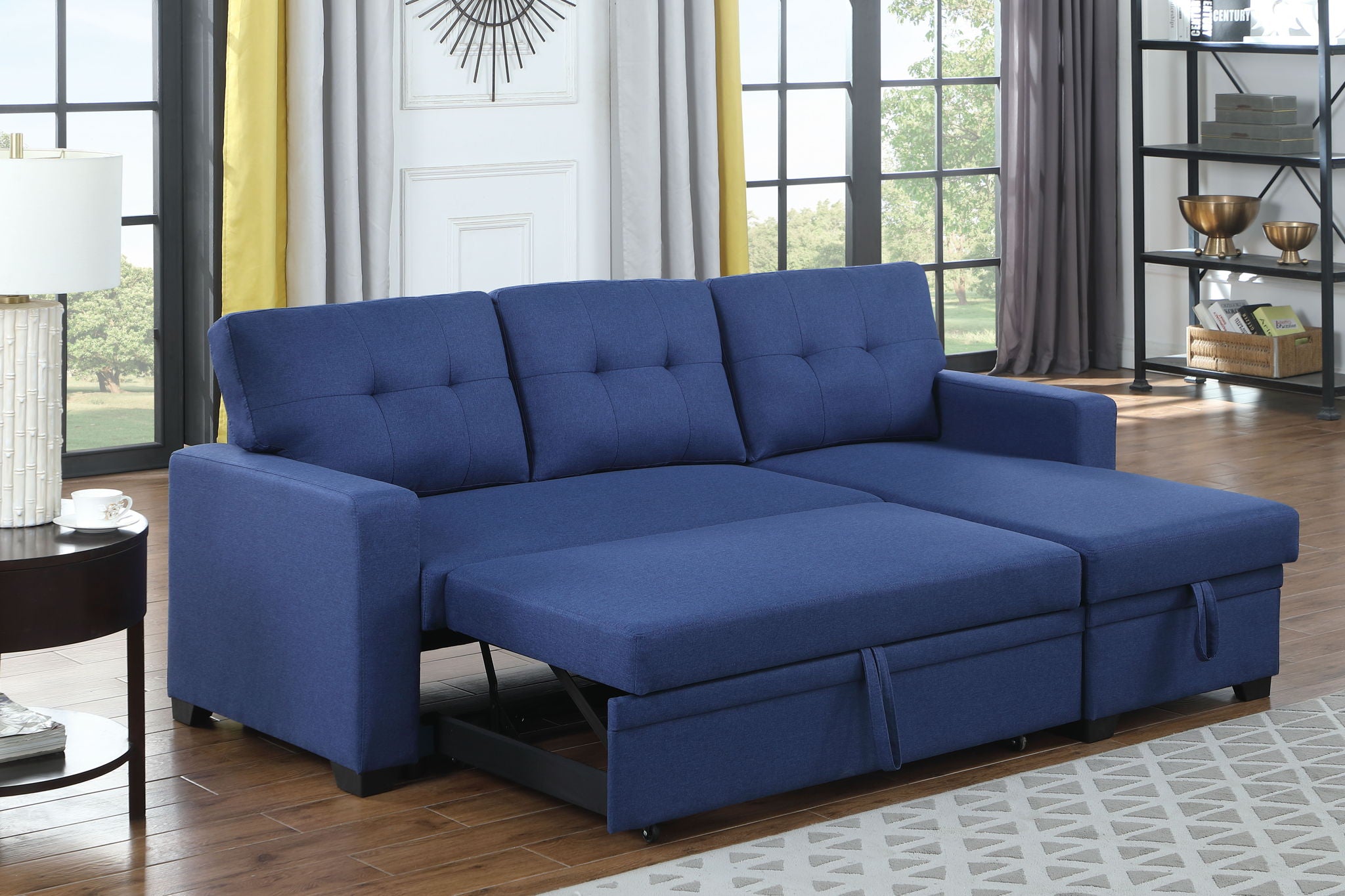 Upholstered Pull Out Sectional Sofa With Chaise - Best Buy Furniture