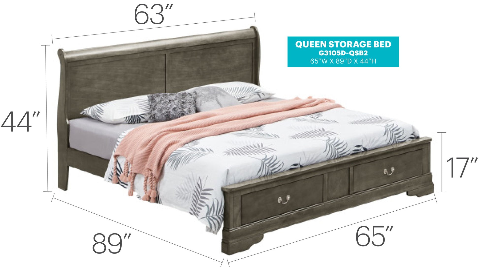 Louis Phillipe - Storage Bed - Best Buy Furniture