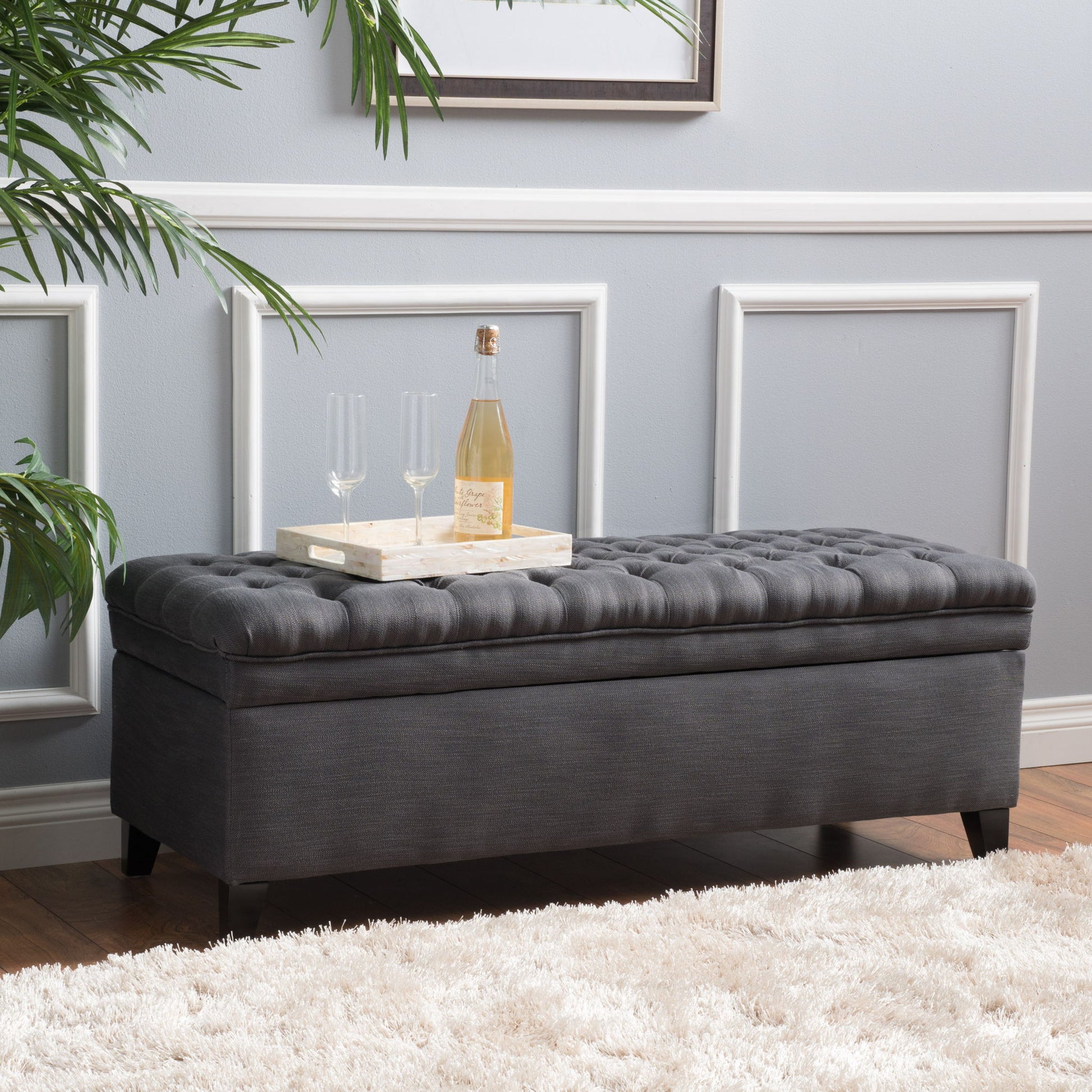 Juliana - Storage Ottoman With Birch Legs - Best Buy Furniture