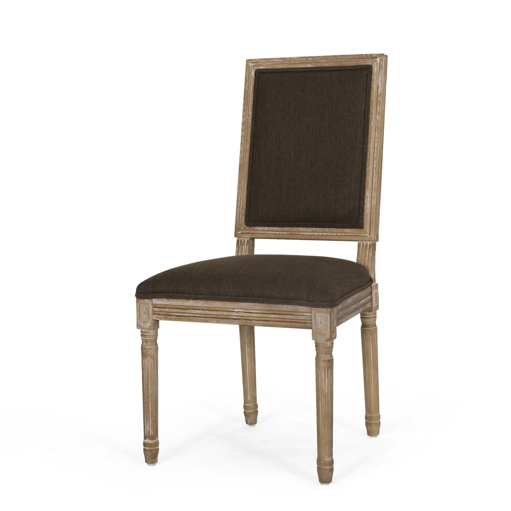 French Country Style Dining Chair With Upholstered Seating And Fluted Legs - Best Buy Furniture