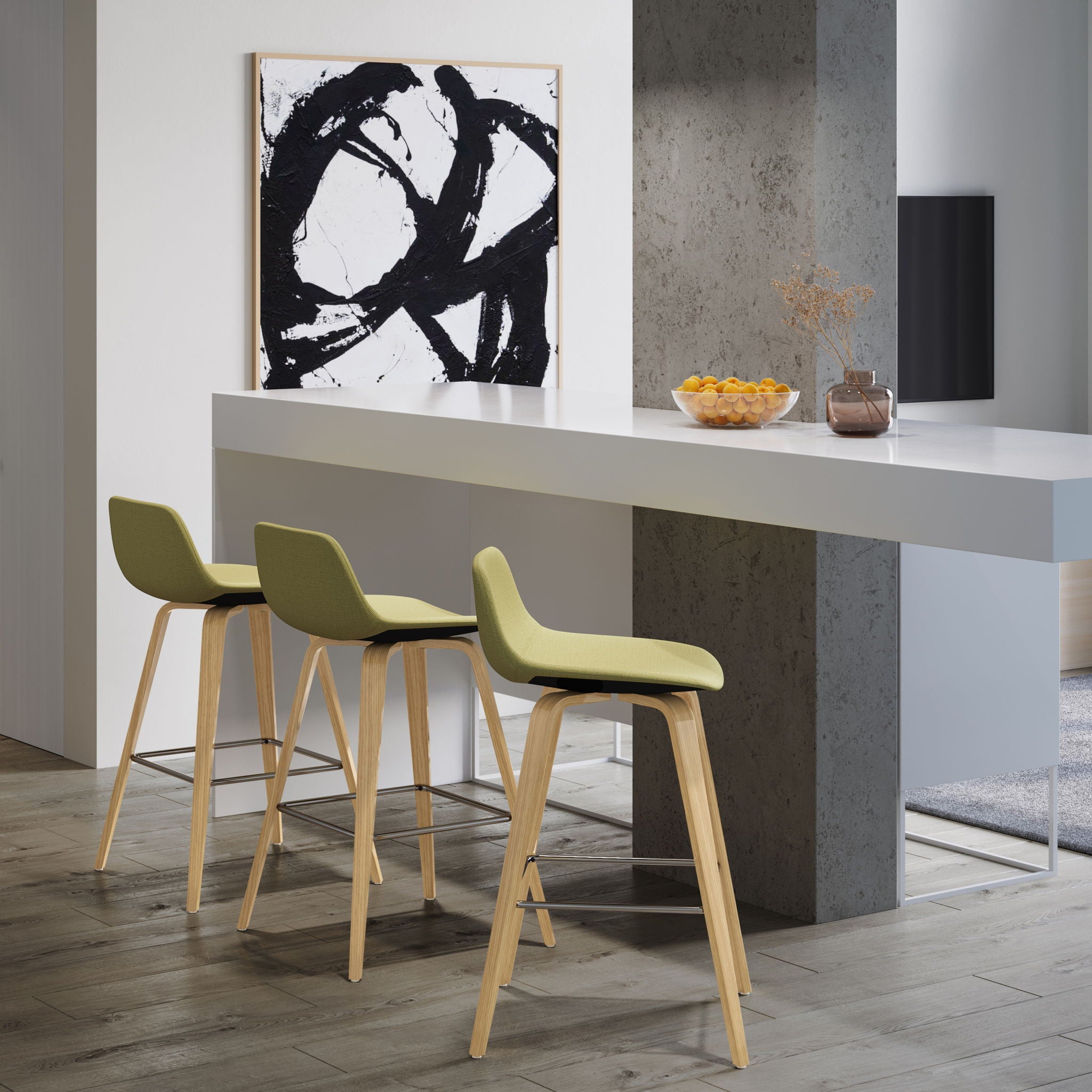 Randolph Bentwood - Upholstered Counter / Bar Height Stool (Set of 2) - Best Buy Furniture