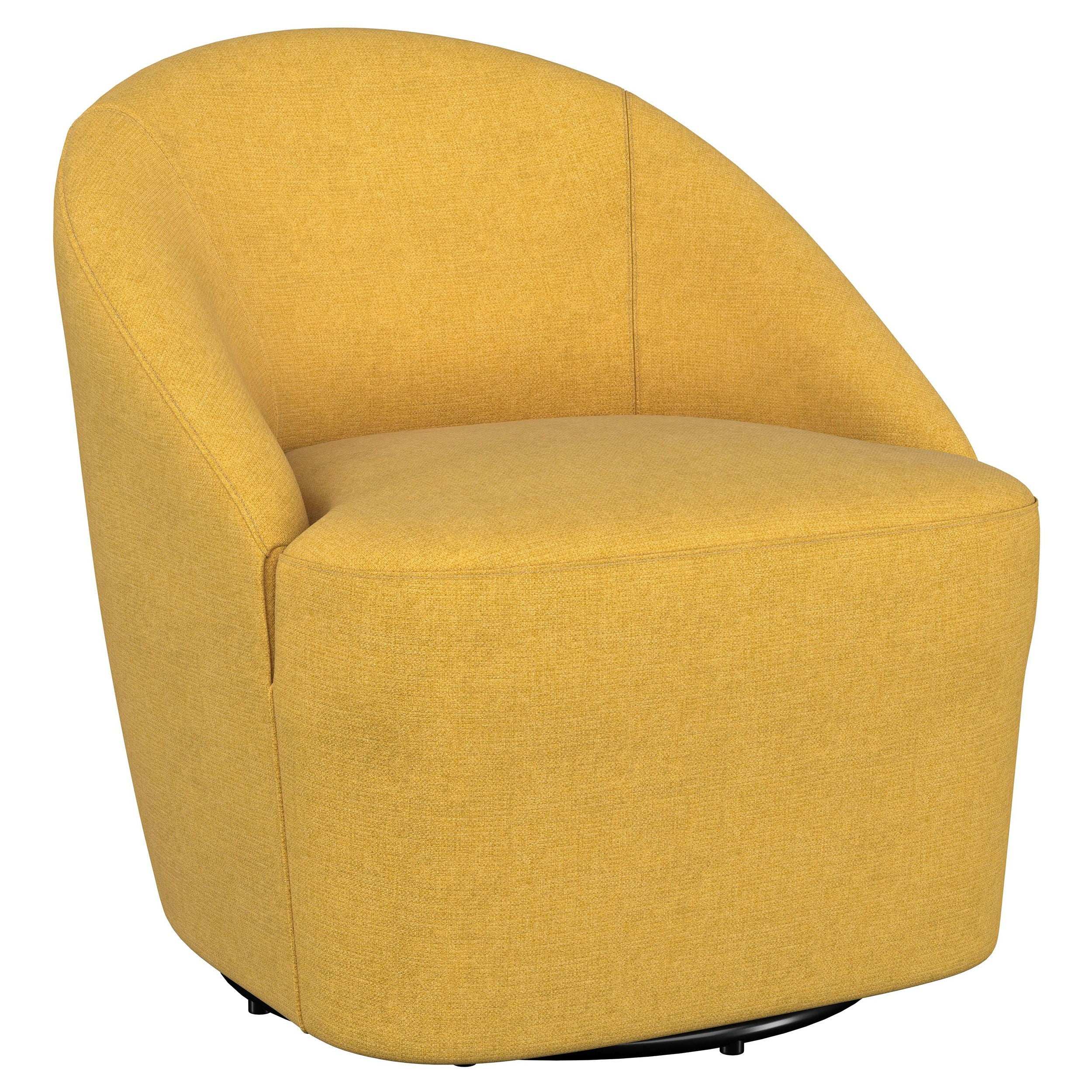 Leon - Upholstered Barrel Accent Swivel Chair - Best Buy Furniture