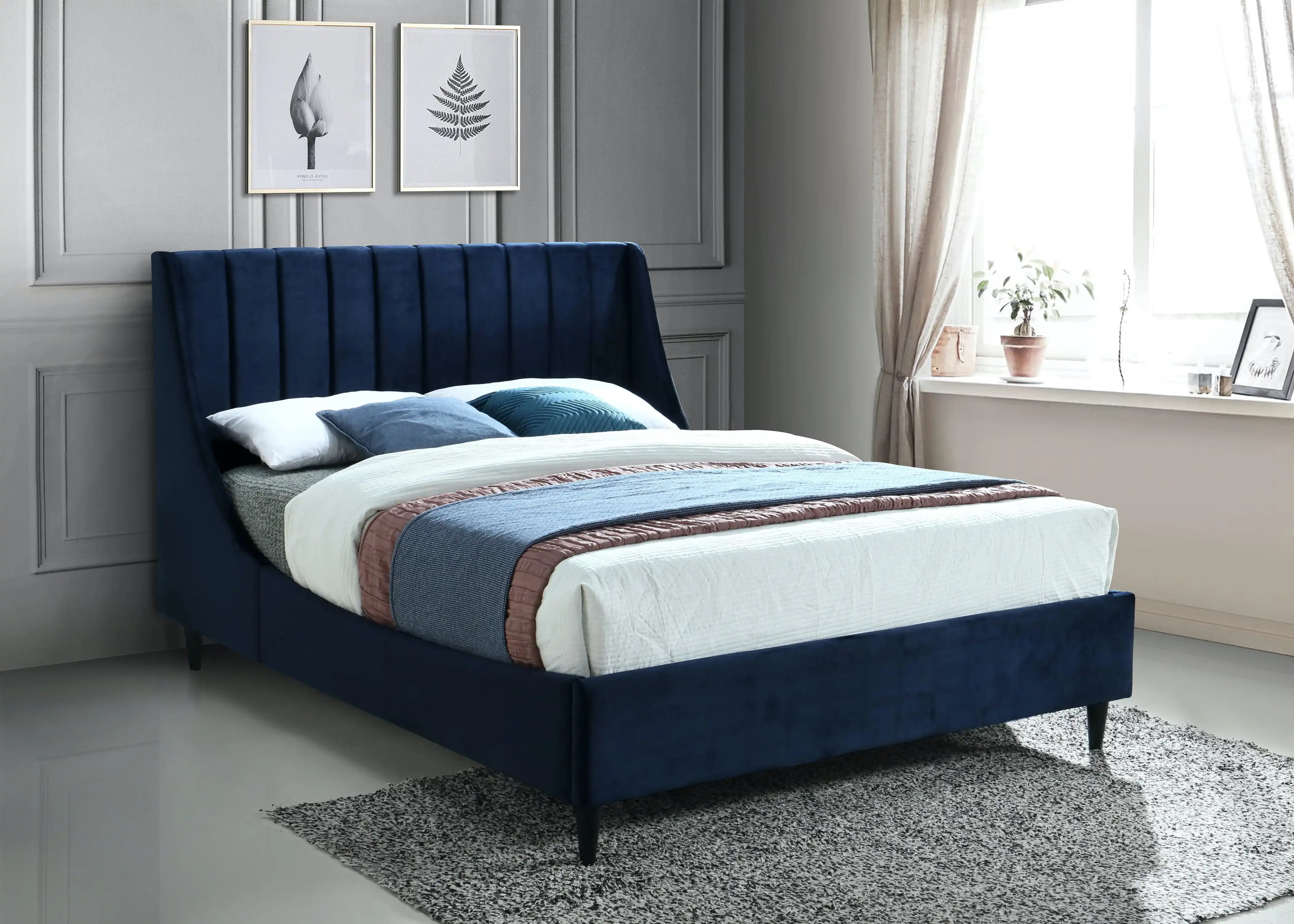 Eva - Velvet Bed - Best Buy Furniture
