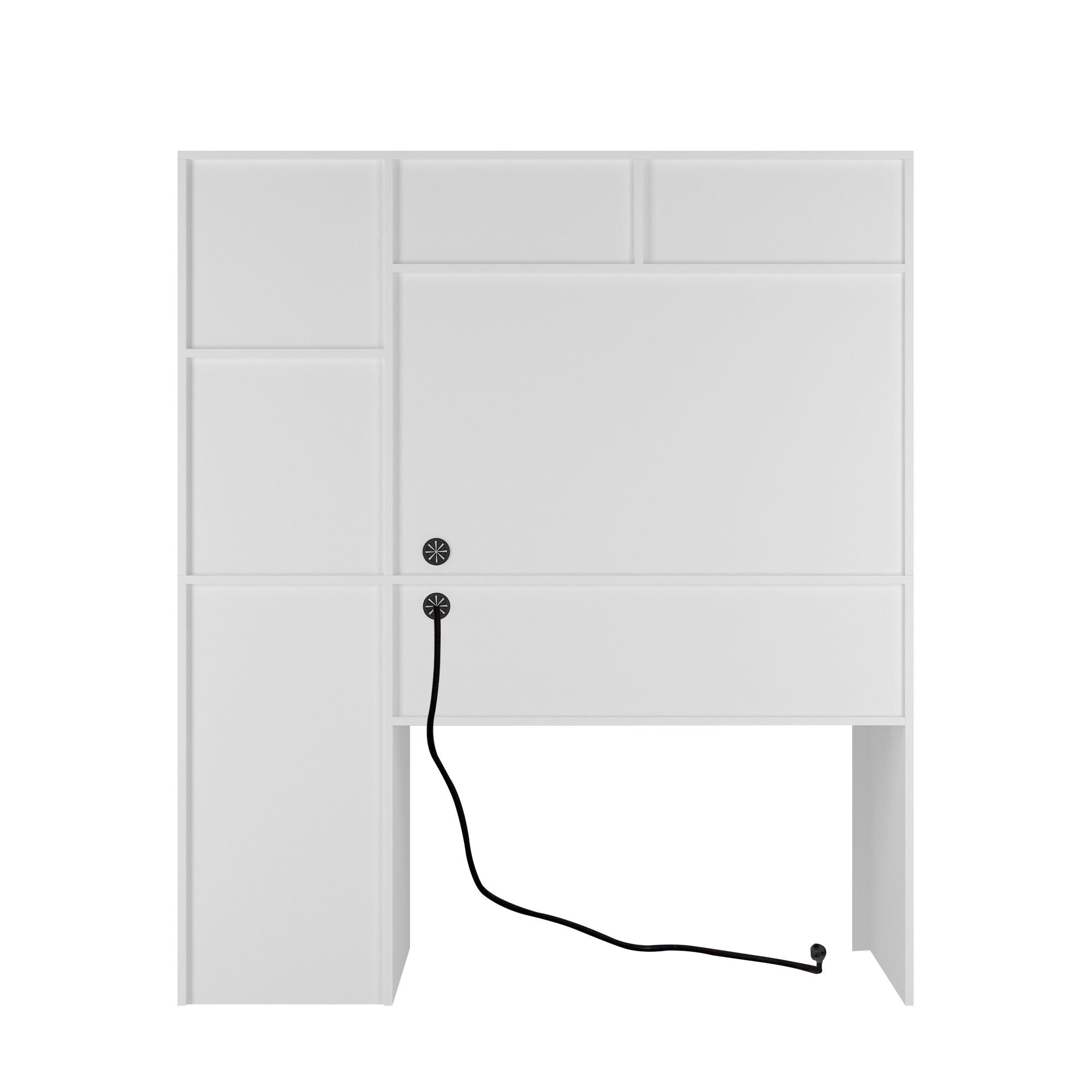 Computer Desk With Hutch & Bookshelf, Wood Executive Desk Teens Student Desk Writing Laptop Home Office Desk With Drawers, 3 Ac Outlets And 2 USB Charging Ports, Study Laptop Table For Home - White - Best Buy Furniture