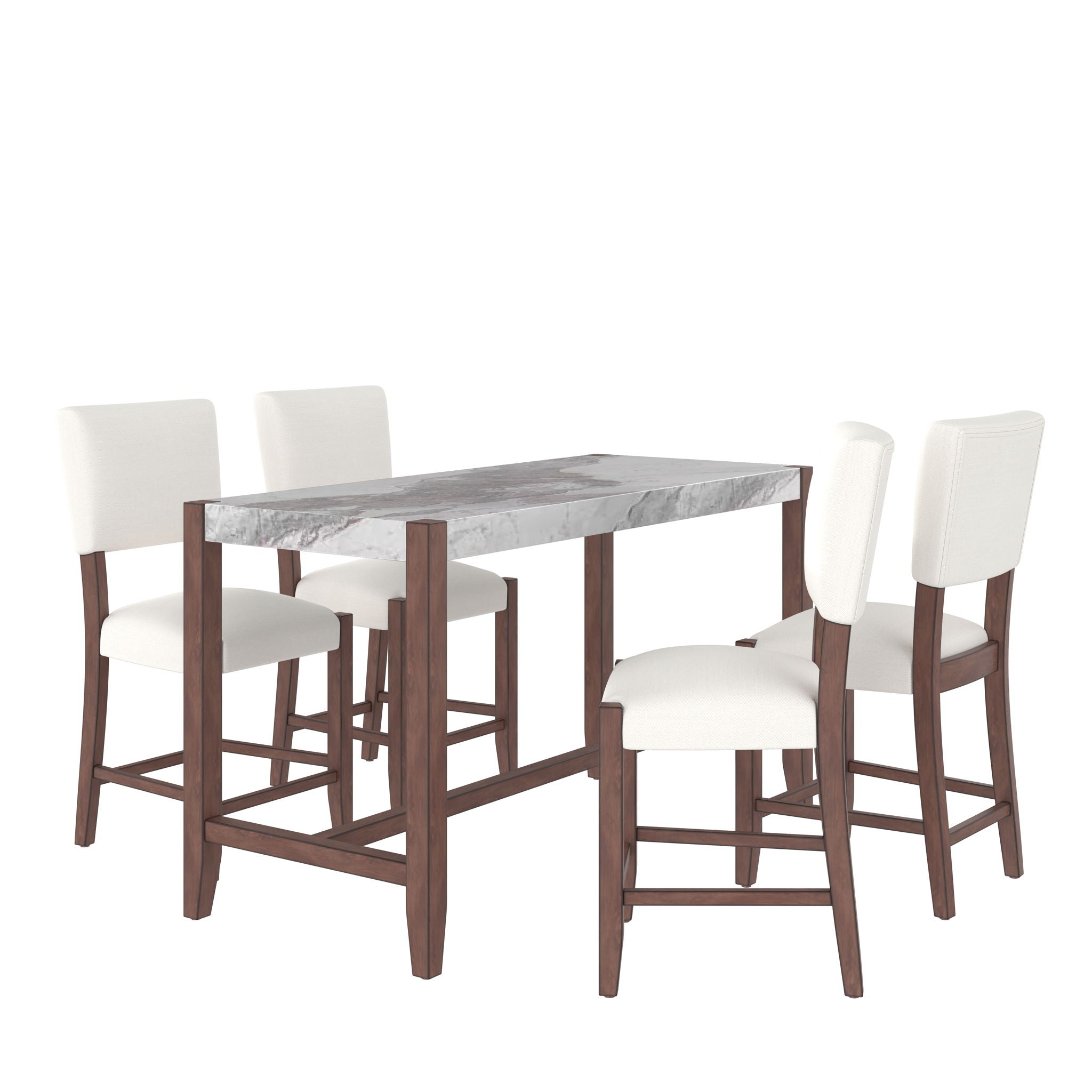 5 Piece Counter Height Dining Set With 4 Upholstered Chairs - Best Buy Furniture