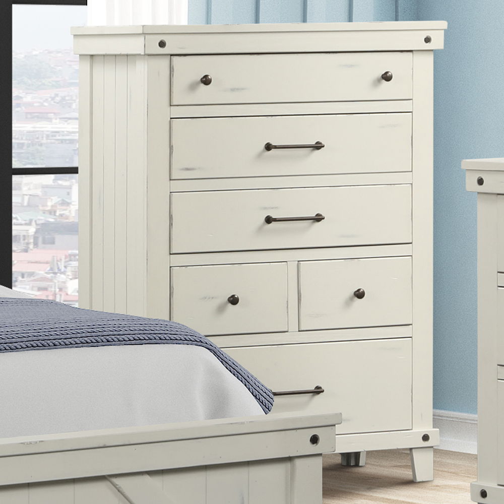 6 Drawer Chest - White - Best Buy Furniture