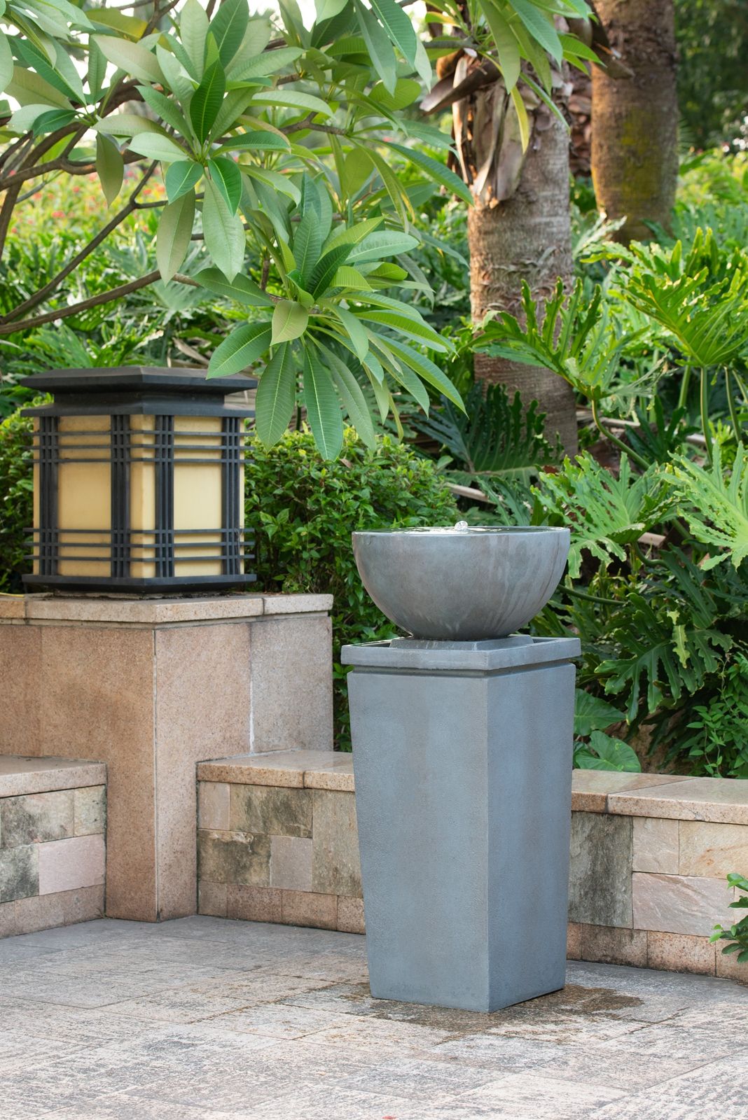 Zen Bowl Water Fountain, Outdoor Bird Feeder / Bath Fountains, Relaxing Water Feature For Garden - Best Buy Furniture