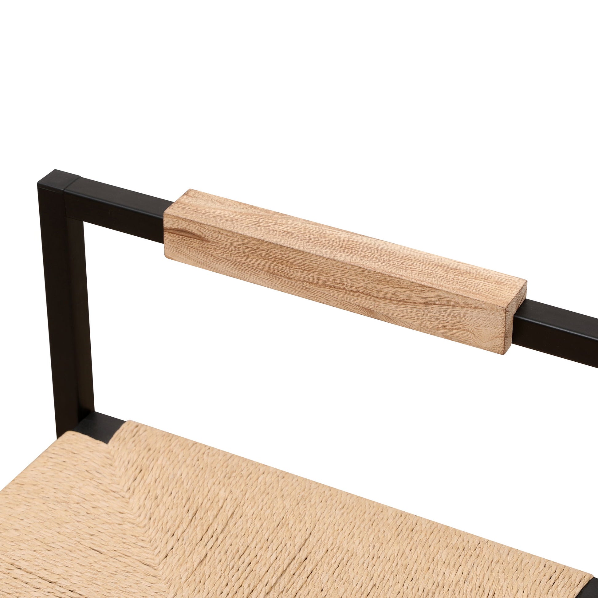 Stylish (Set of 2) Bar Stools With Backrest And Paper Rope Woven Seat, Counter Height Dining Chairs For Kitchen - Natural - Best Buy Furniture
