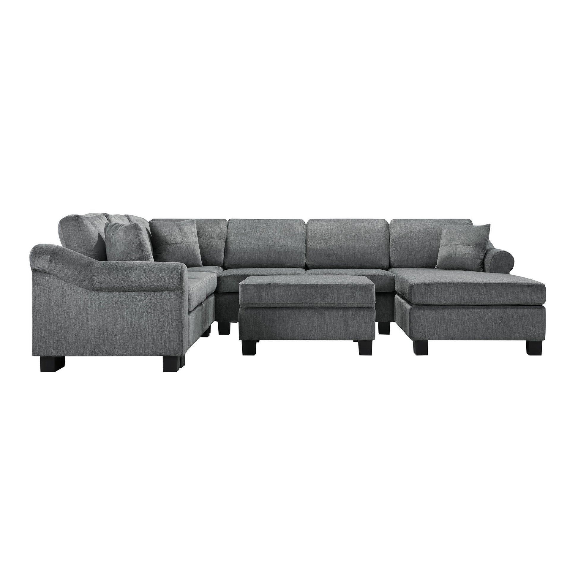 Contemporary U - Shaped Sectional Sofa With Movable Storage Ottoman - Best Buy Furniture