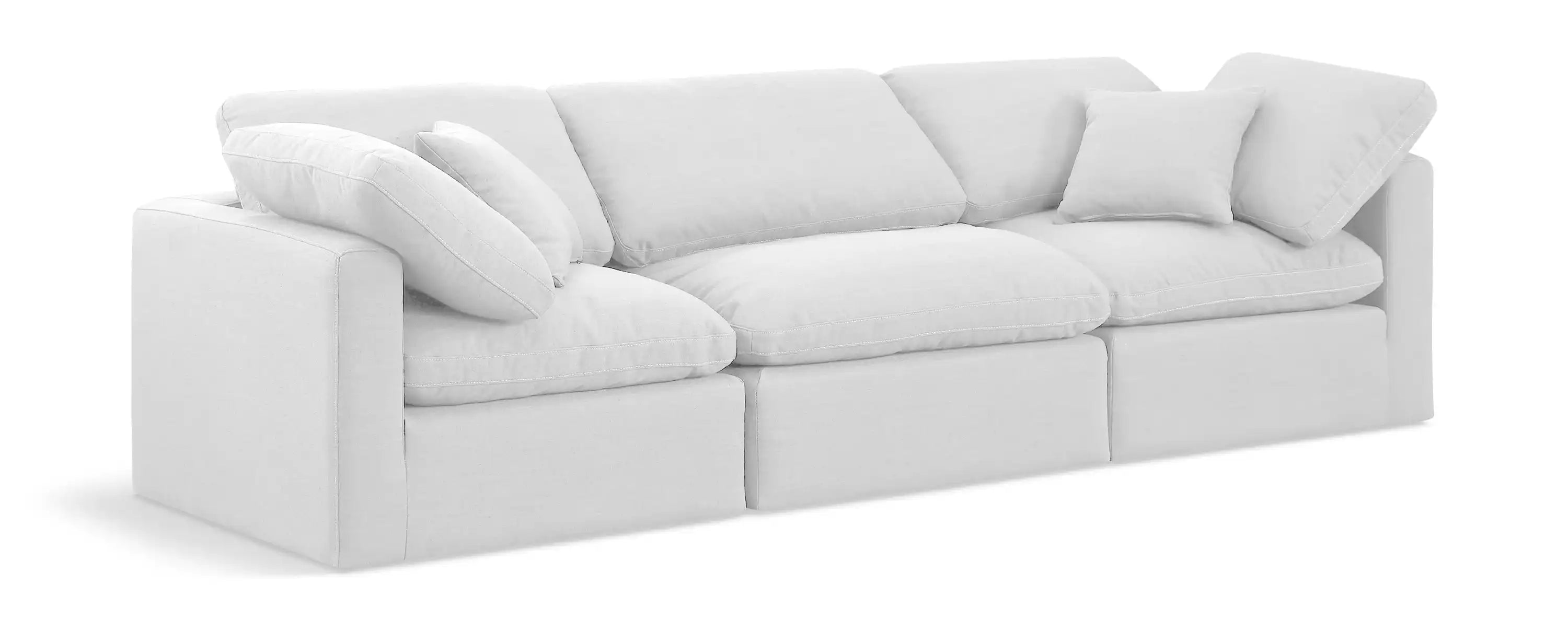 Indulge - Linen 3 Piece Modular Sofa - White - Best Buy Furniture