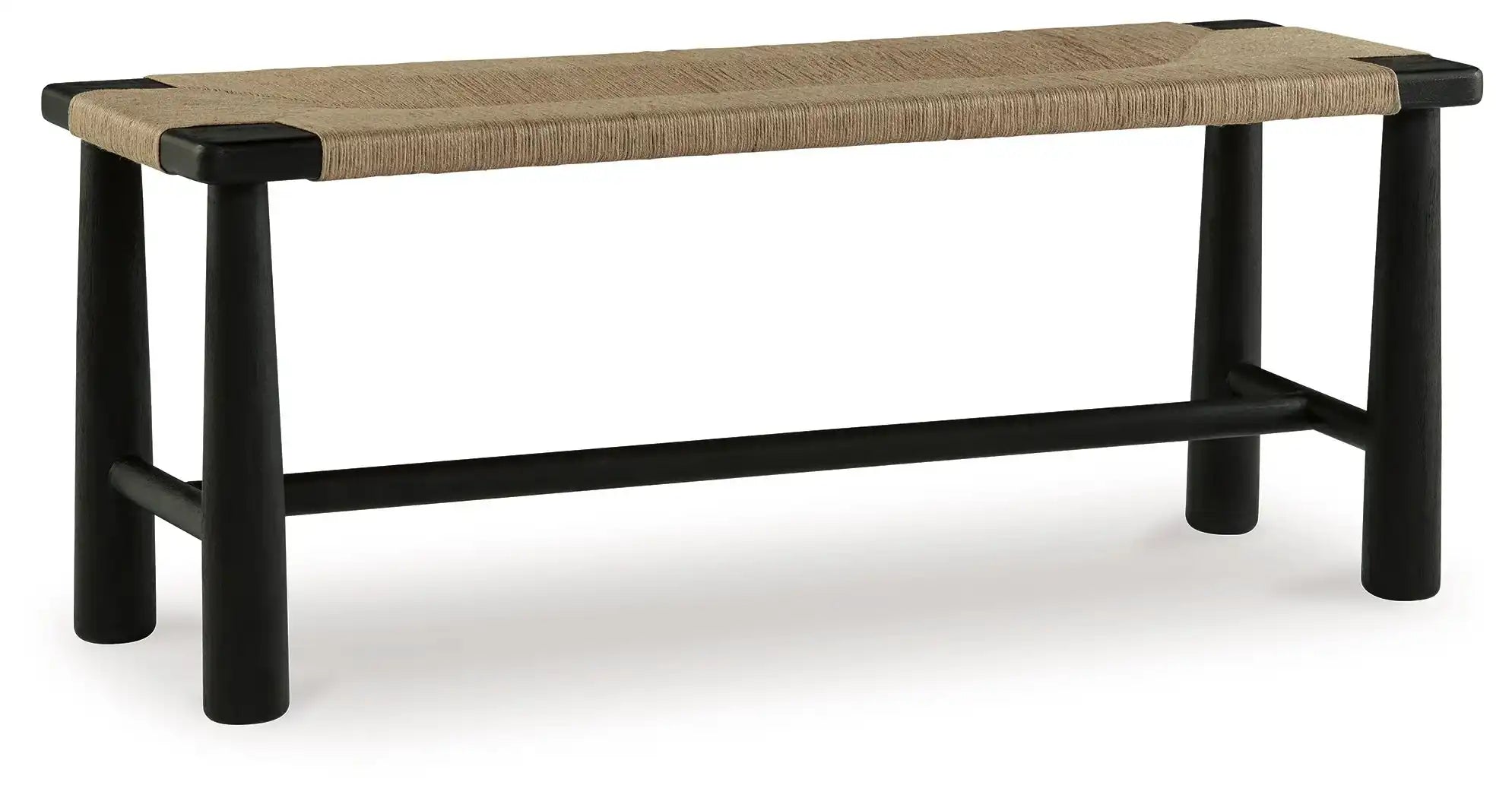 Acerman - Accent Bench - Black / Natural - Best Buy Furniture