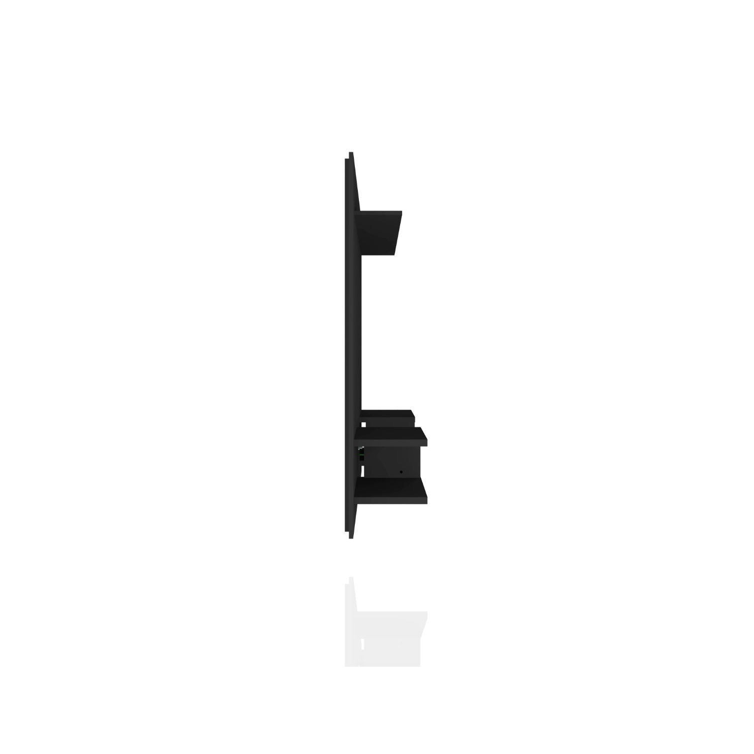 Plaza - TV Panel With Decorative Shelves And Wall Mount For Living Room - Black