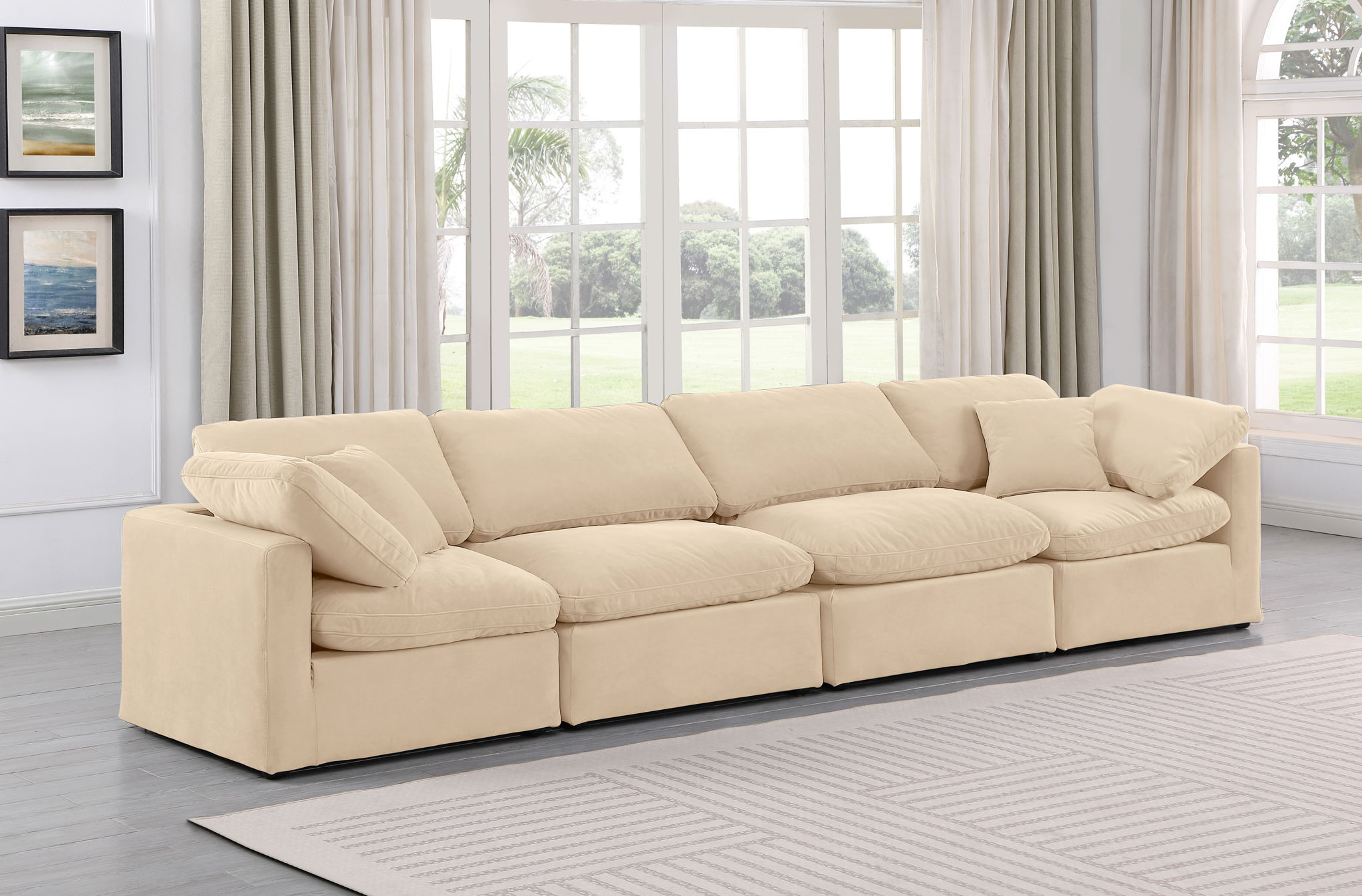 Indulge - Velvet 4 Seat Modular Sofa - Best Buy Furniture