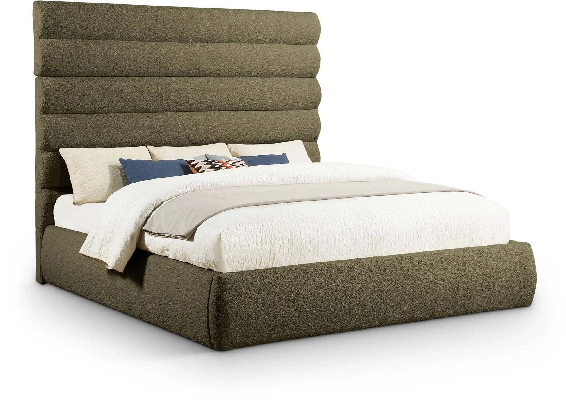 Adam - Boucle Fabric Bed With 70.5" Headboard - Best Buy Furniture