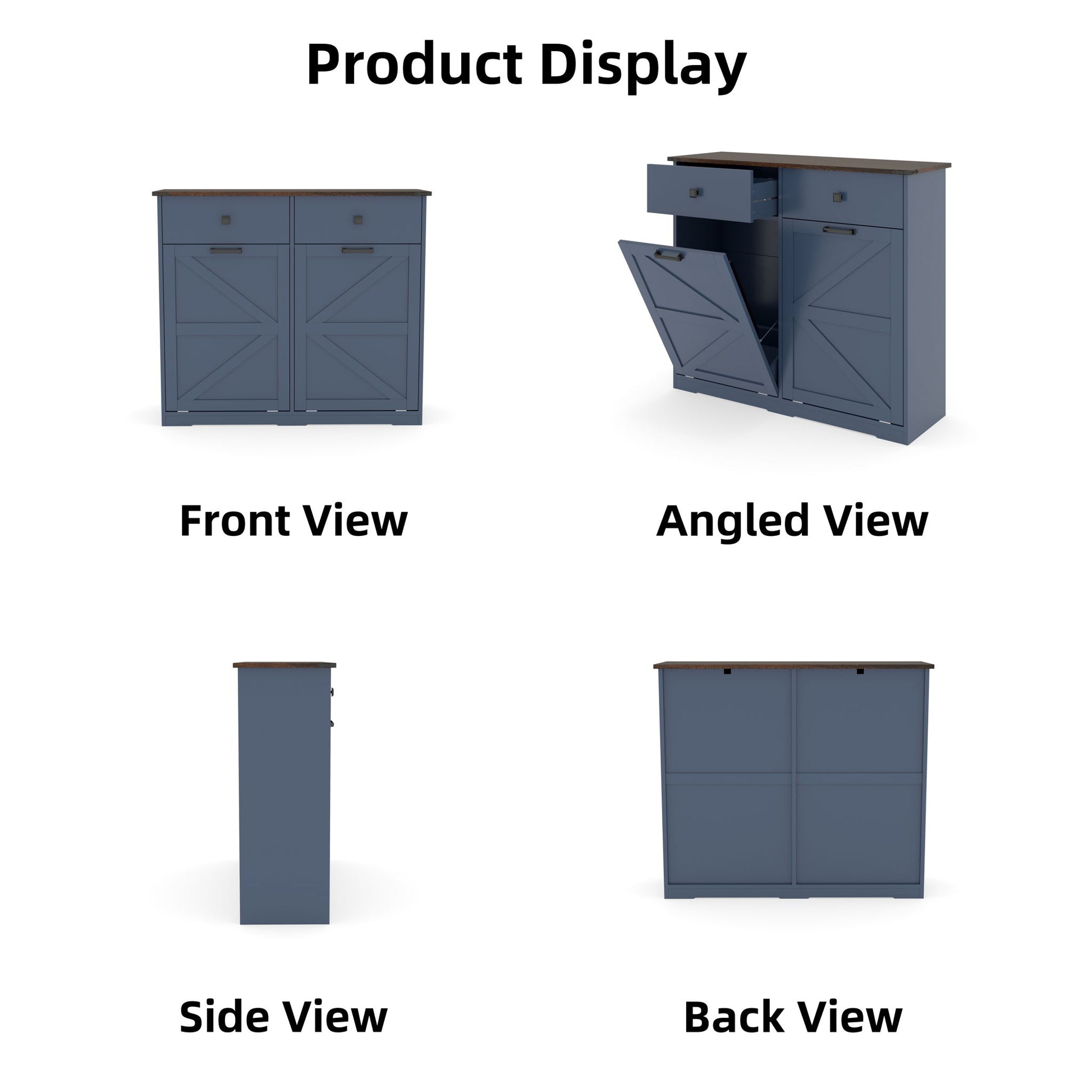 Double Tilt Out Trash Cabinet With Hideaway Drawer And Barn Door Style - Best Buy Furniture