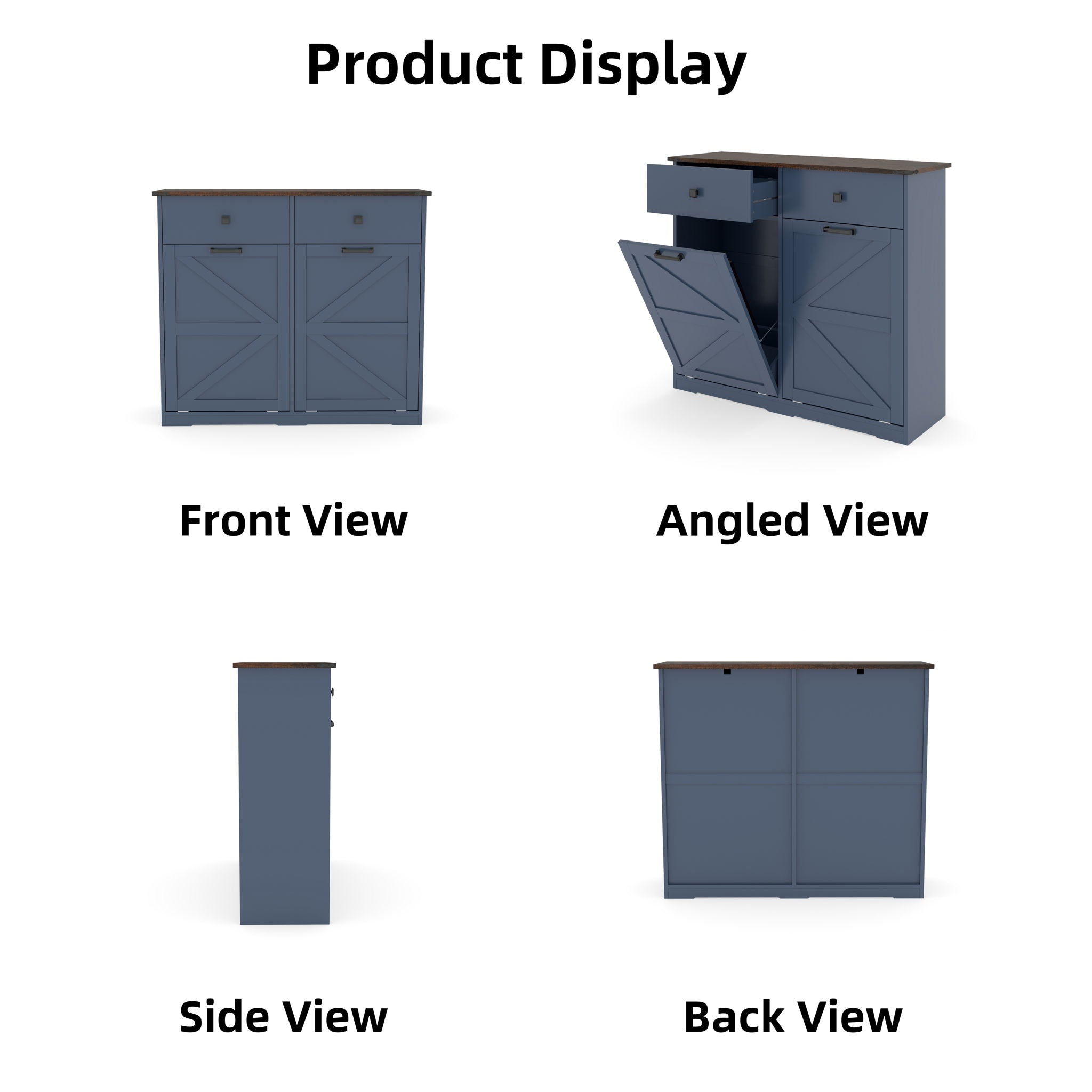 Double Tilt Out Trash Cabinet With Hideaway Drawer And Barn Door Style - Best Buy Furniture