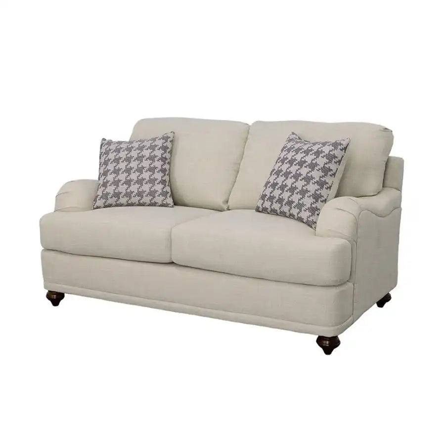 Glenn - Upholstered English Arm Loveseat - Light Gray And Blue - Best Buy Furniture