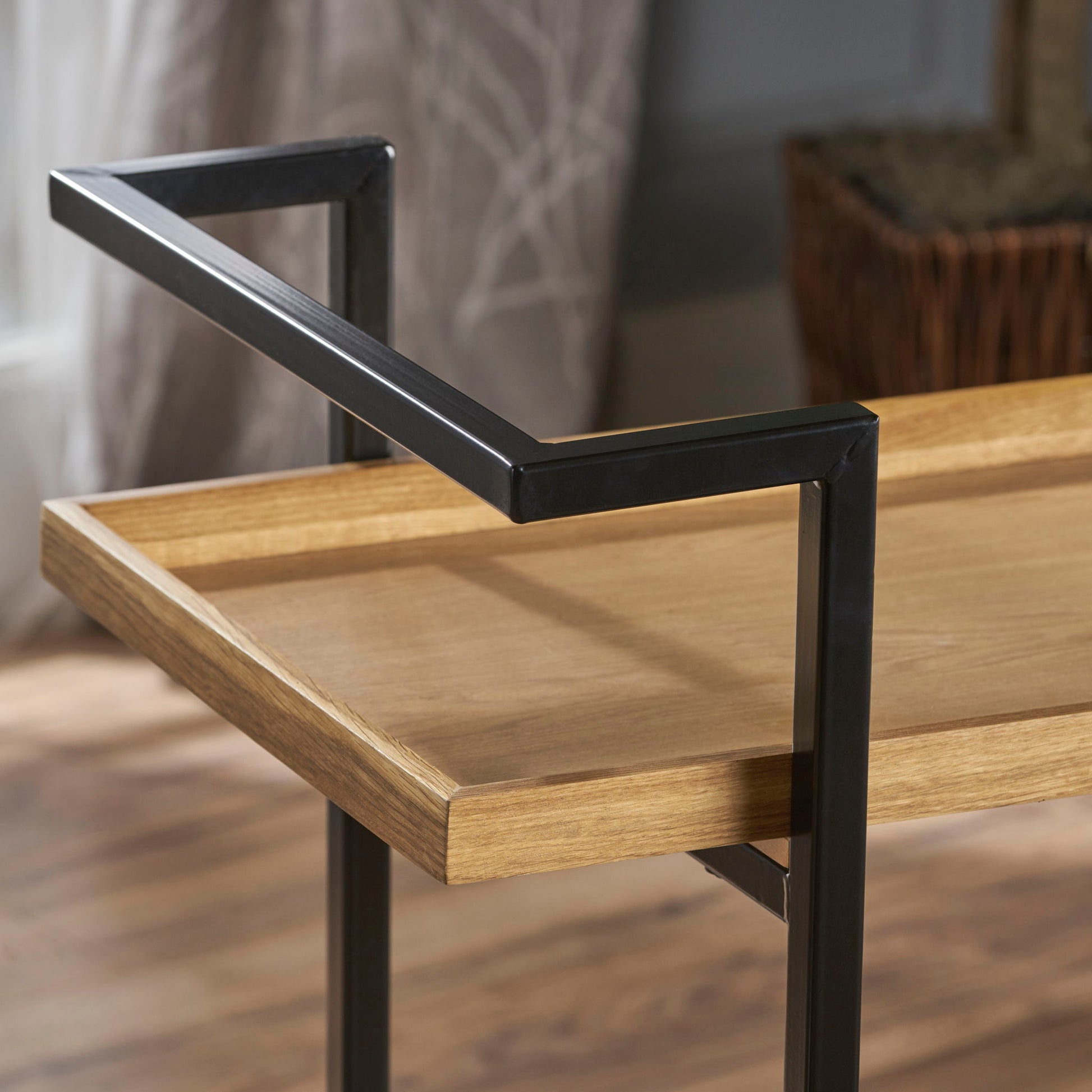 Modern Industrial Bar Cart With Shelving And Casters - Best Buy Furniture