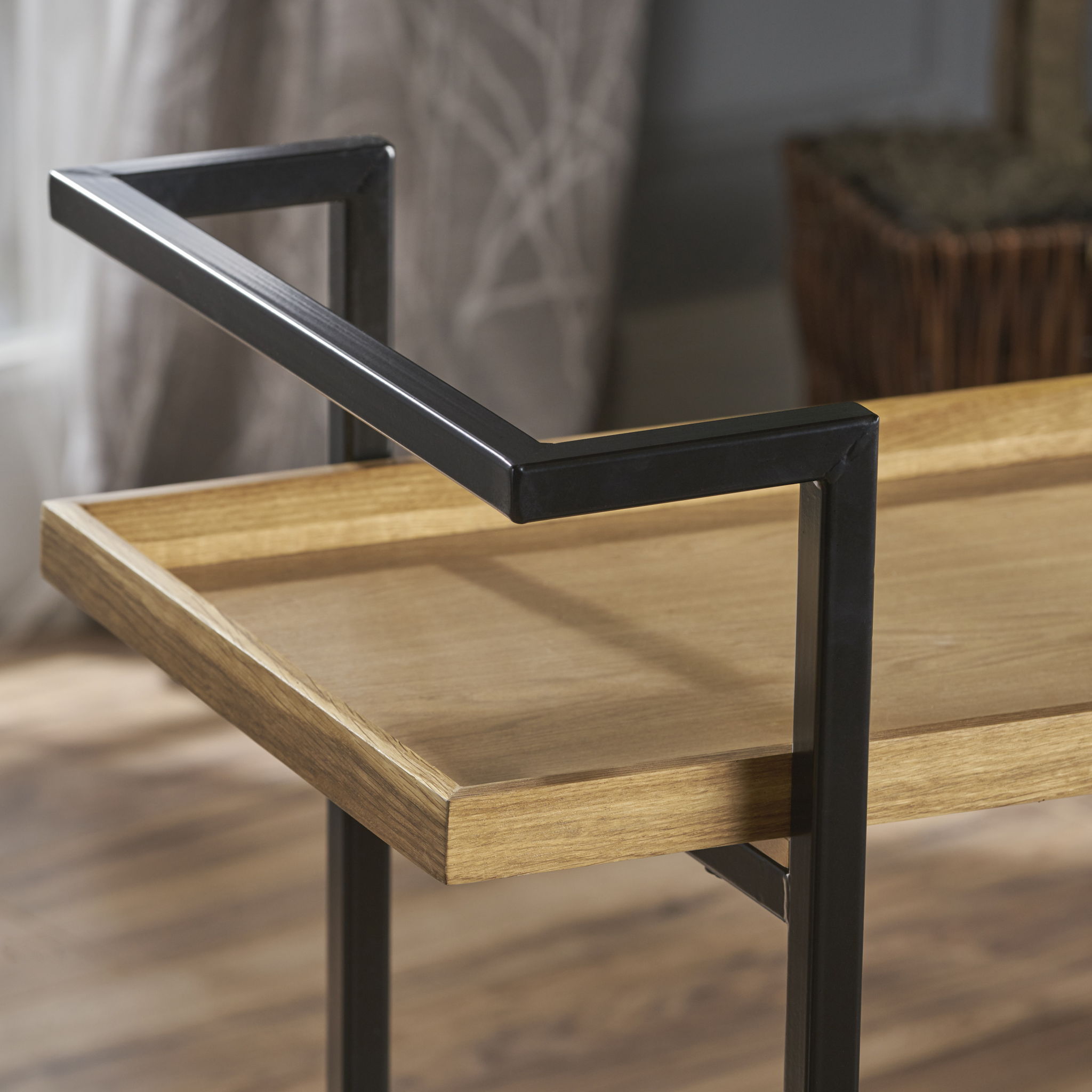 Modern Industrial Bar Cart With Shelving And Casters - Best Buy Furniture