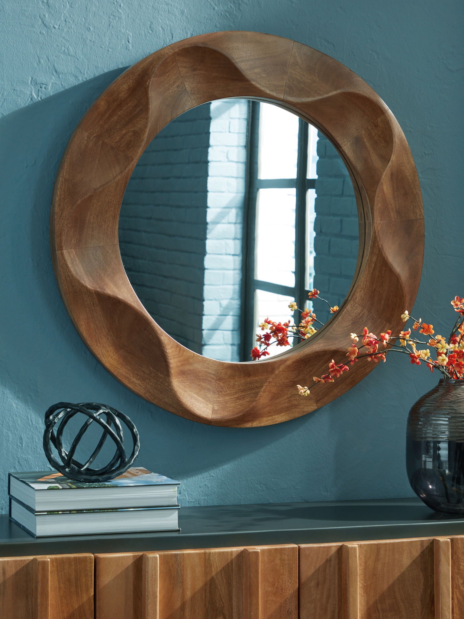 Aajon - Accent Mirror - Brown - Best Buy Furniture