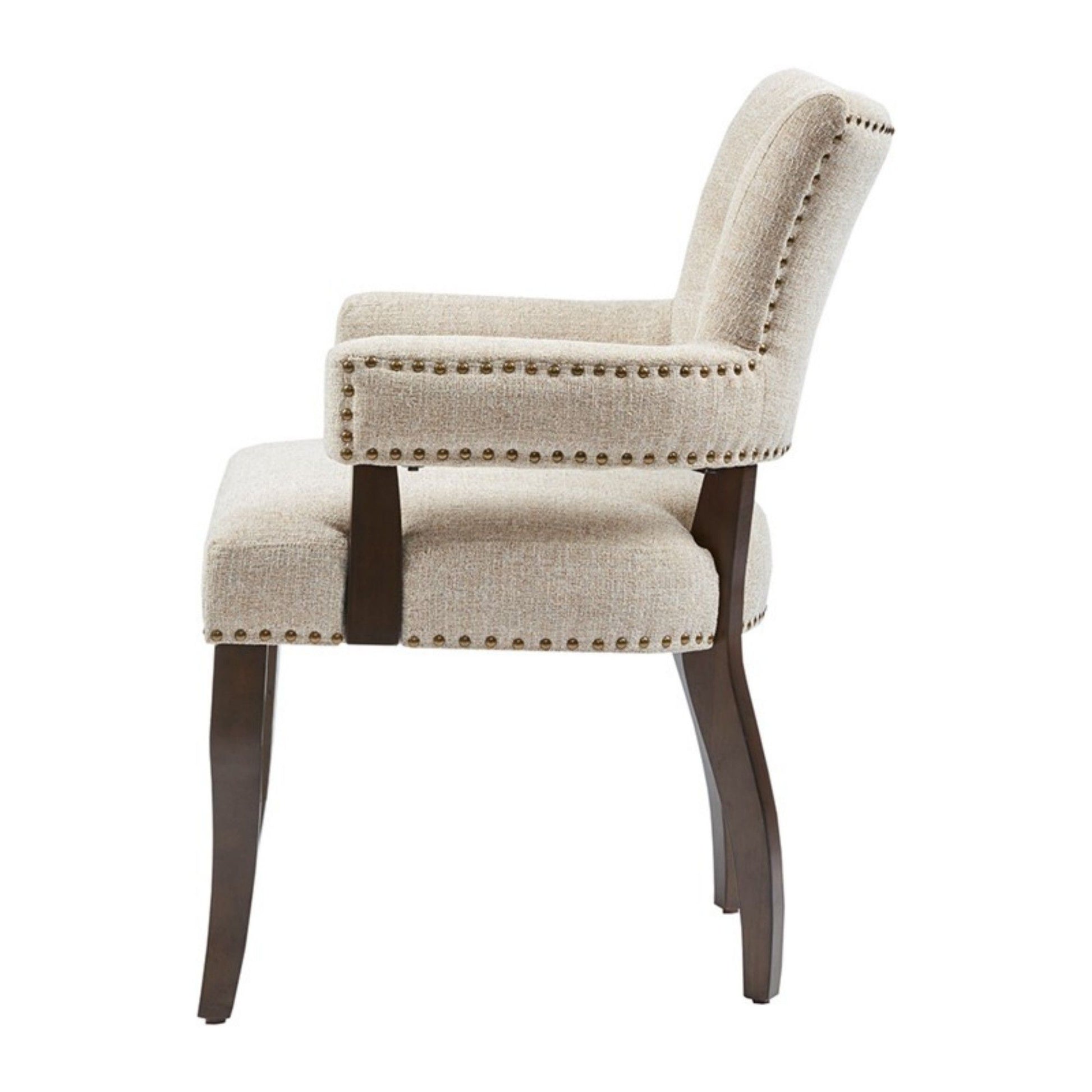 Brooklyn - Dining Arm Chair With Button Tufted Back (Set of 2) - Cream - Best Buy Furniture