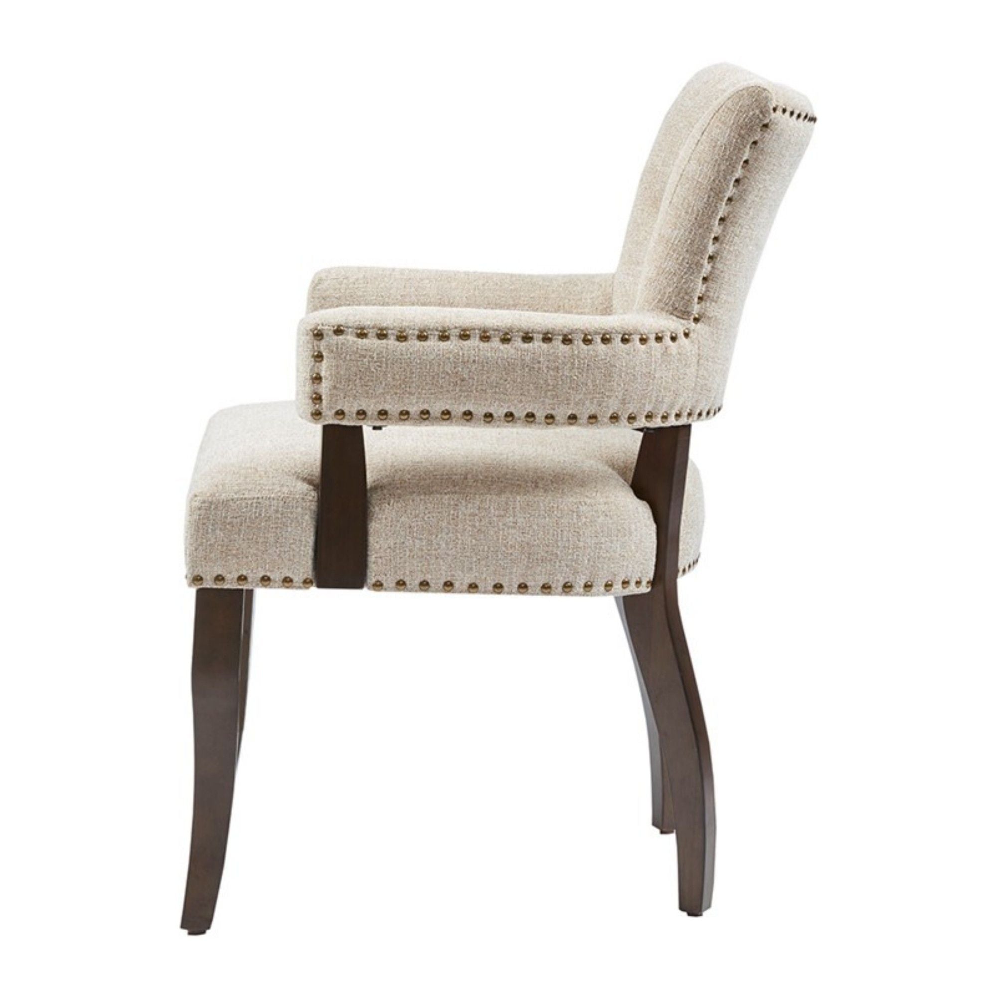 Brooklyn - Dining Arm Chair With Button Tufted Back (Set of 2) - Cream - Best Buy Furniture