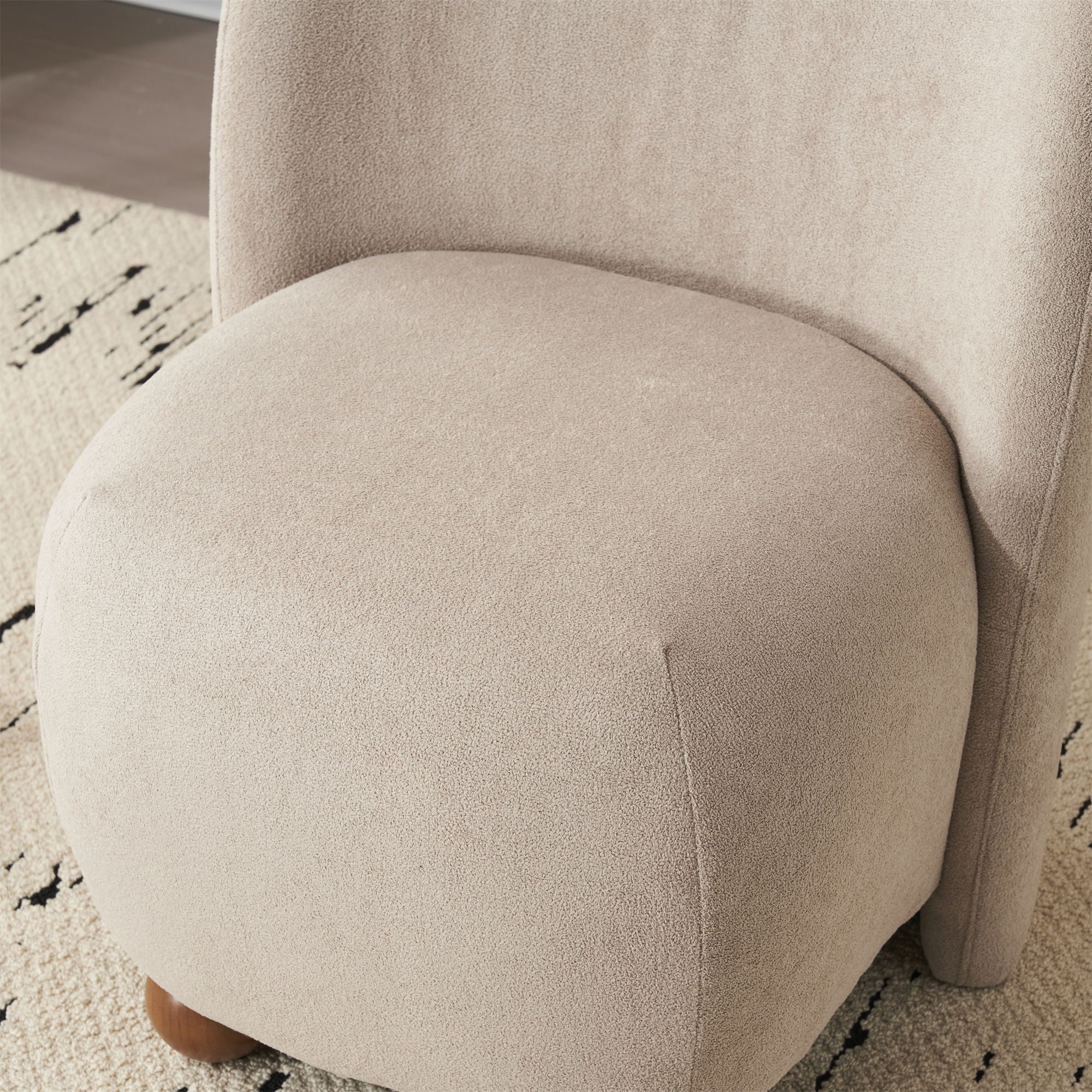 Modern Low Back Accent Upholstered Armless Living Room Chairs, Round Feet - Best Buy Furniture