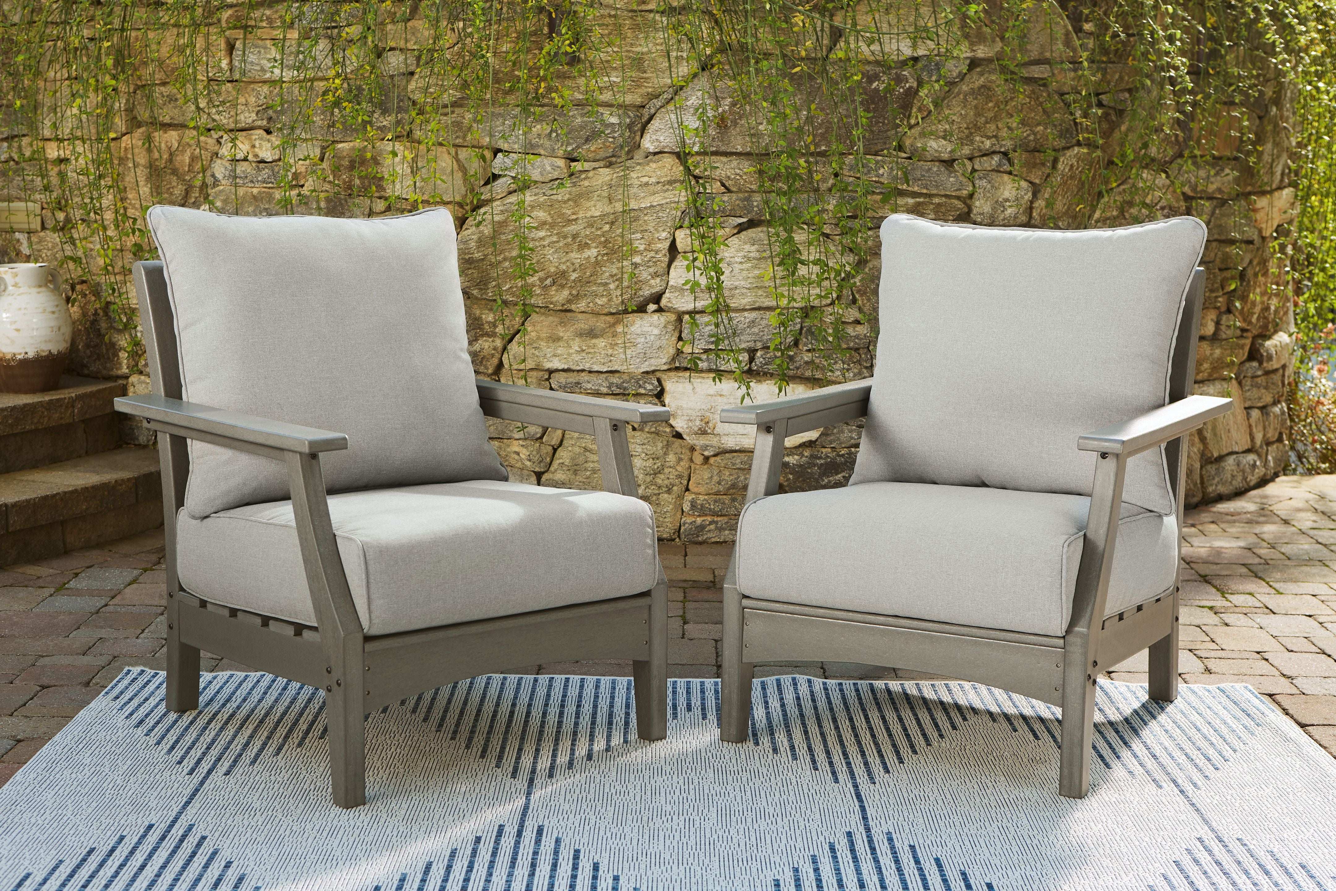 Visola - Lounge Chair w/Cushion (Set of 2) - Gray - Best Buy Furniture