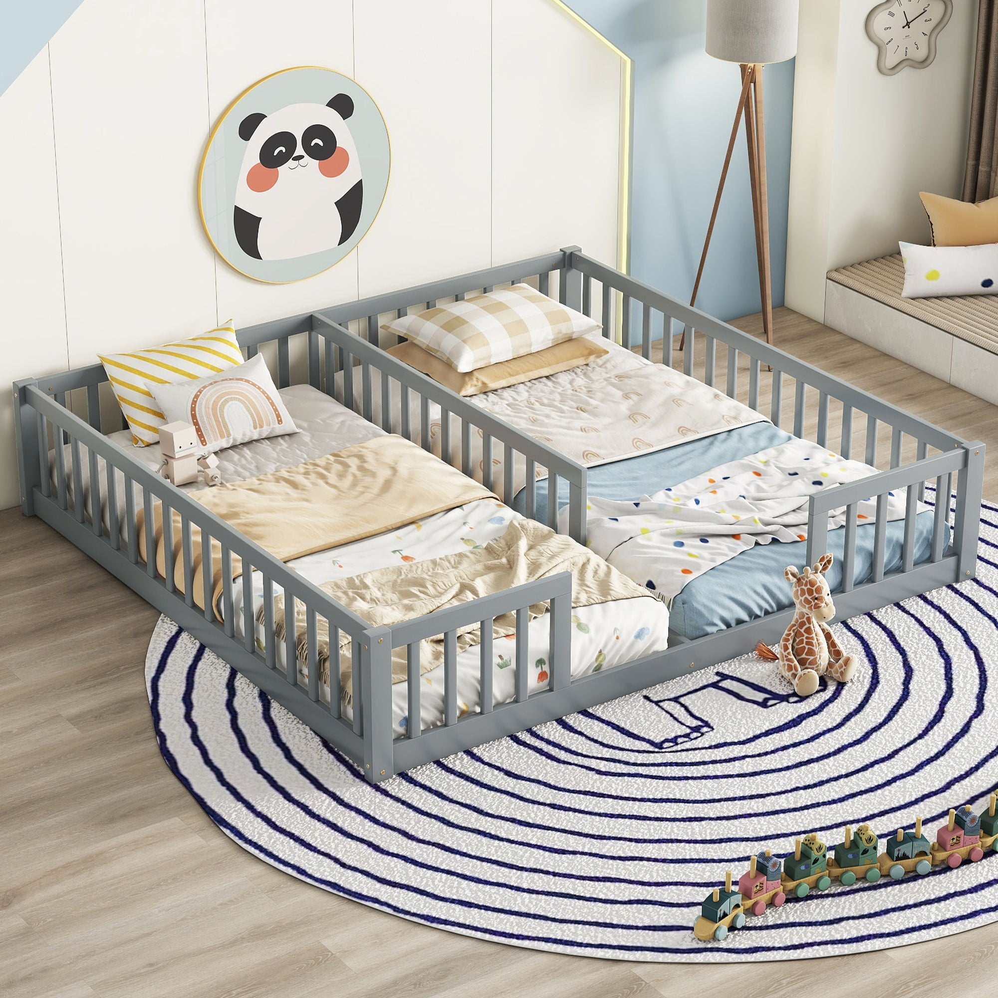 Double Floor Bed With Fence, Guardrails, Without Door - Best Buy Furniture