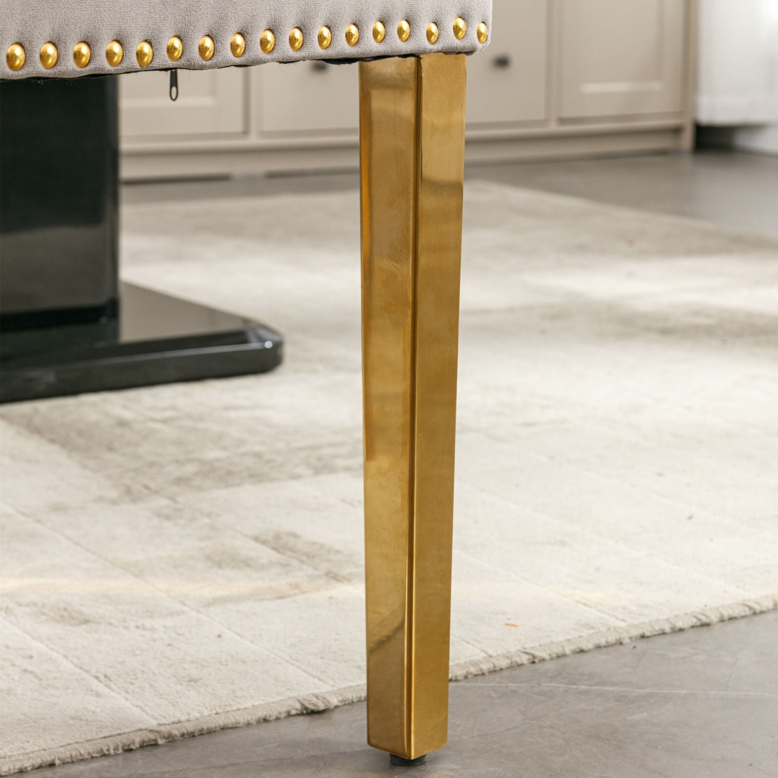 Nikki - Modern, High-End Tufted Solid Wood Contemporary Velvet Upholstered Dining Chair With Golden Stainless Steel Plating Legs, Nailhead Trim (Set of 2) - Best Buy Furniture