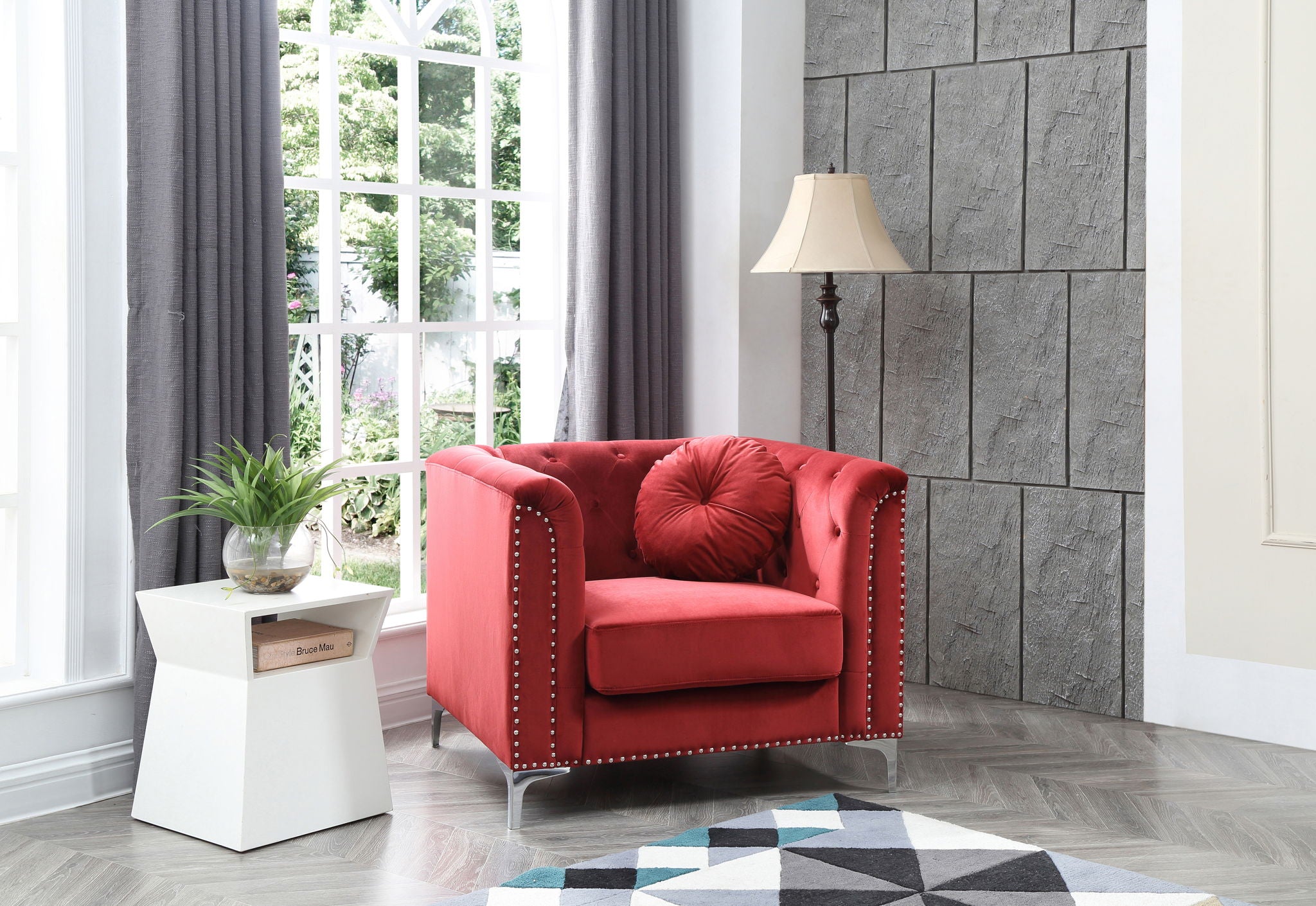 Contemporary Sloped Arm Chair - Best Buy Furniture