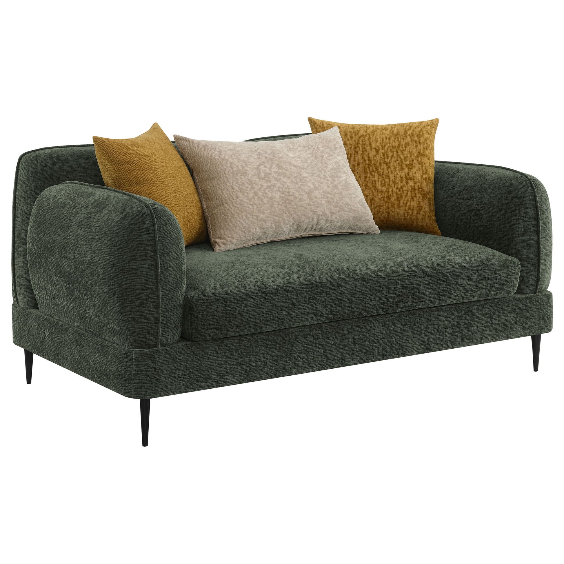 Jade - Chenille Upholstered Modern Track Arm Loveseat - Best Buy Furniture