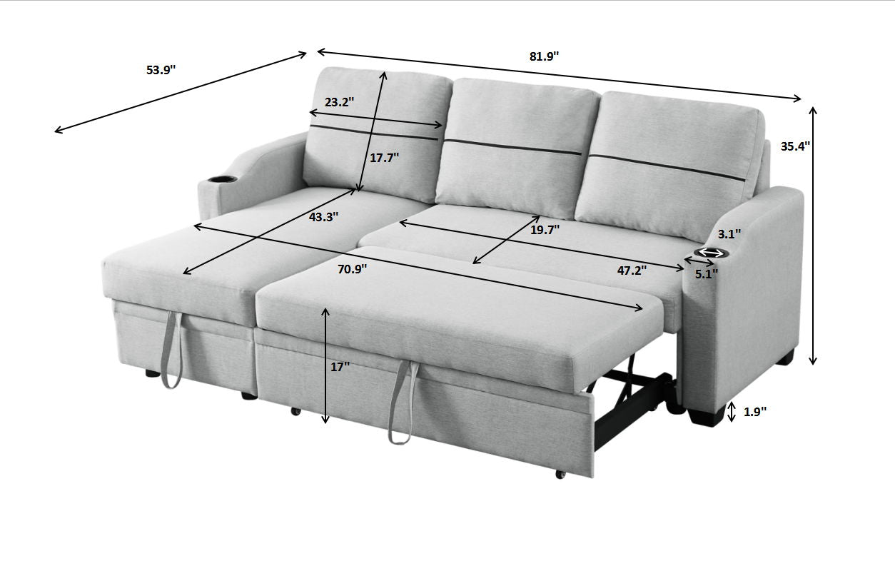 Broaching Pull-Out Storage Sofa - Best Buy Furniture