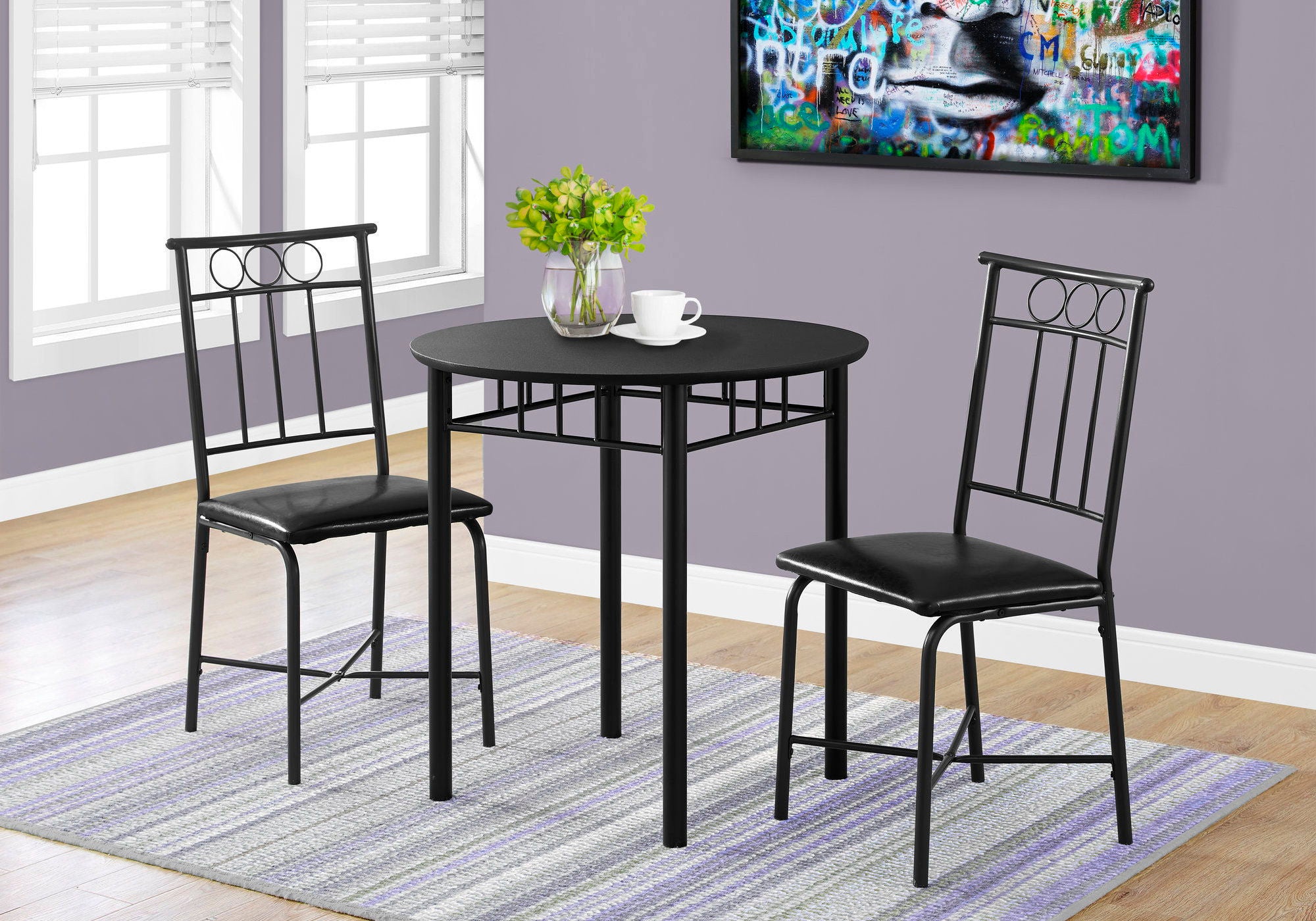 3 Pieces Dining Table Set, Small, Round, Contemporary & Modern - Best Buy Furniture