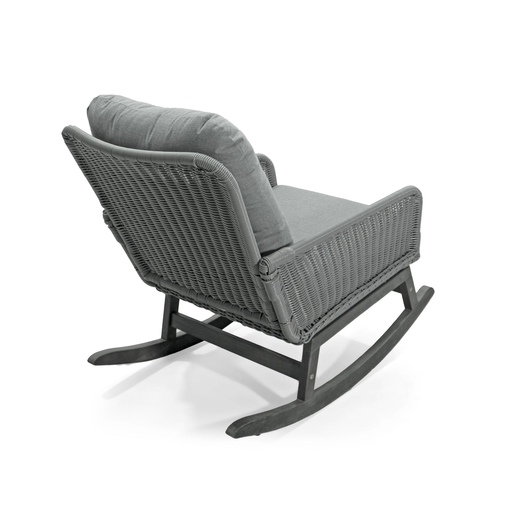 Contemporary Minimalist Wicker Rocking Chair With Soft Polyester Cushions - Best Buy Furniture