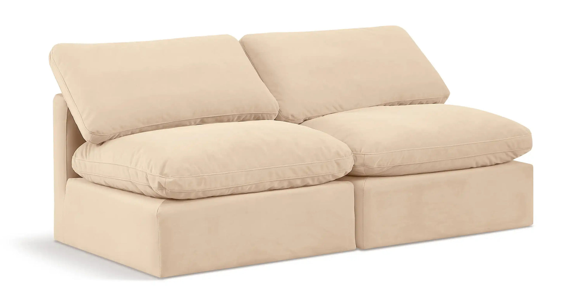 Indulge - Velvet 2 Seat Modular Armless Sofa - Best Buy Furniture